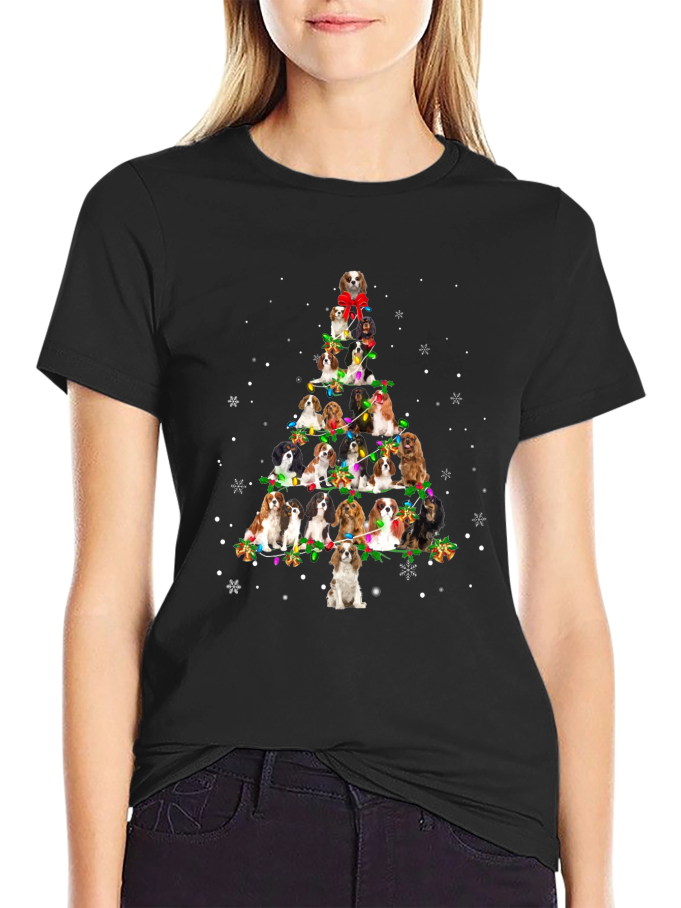 Dog Christmas Tree Graphic T-Shirt