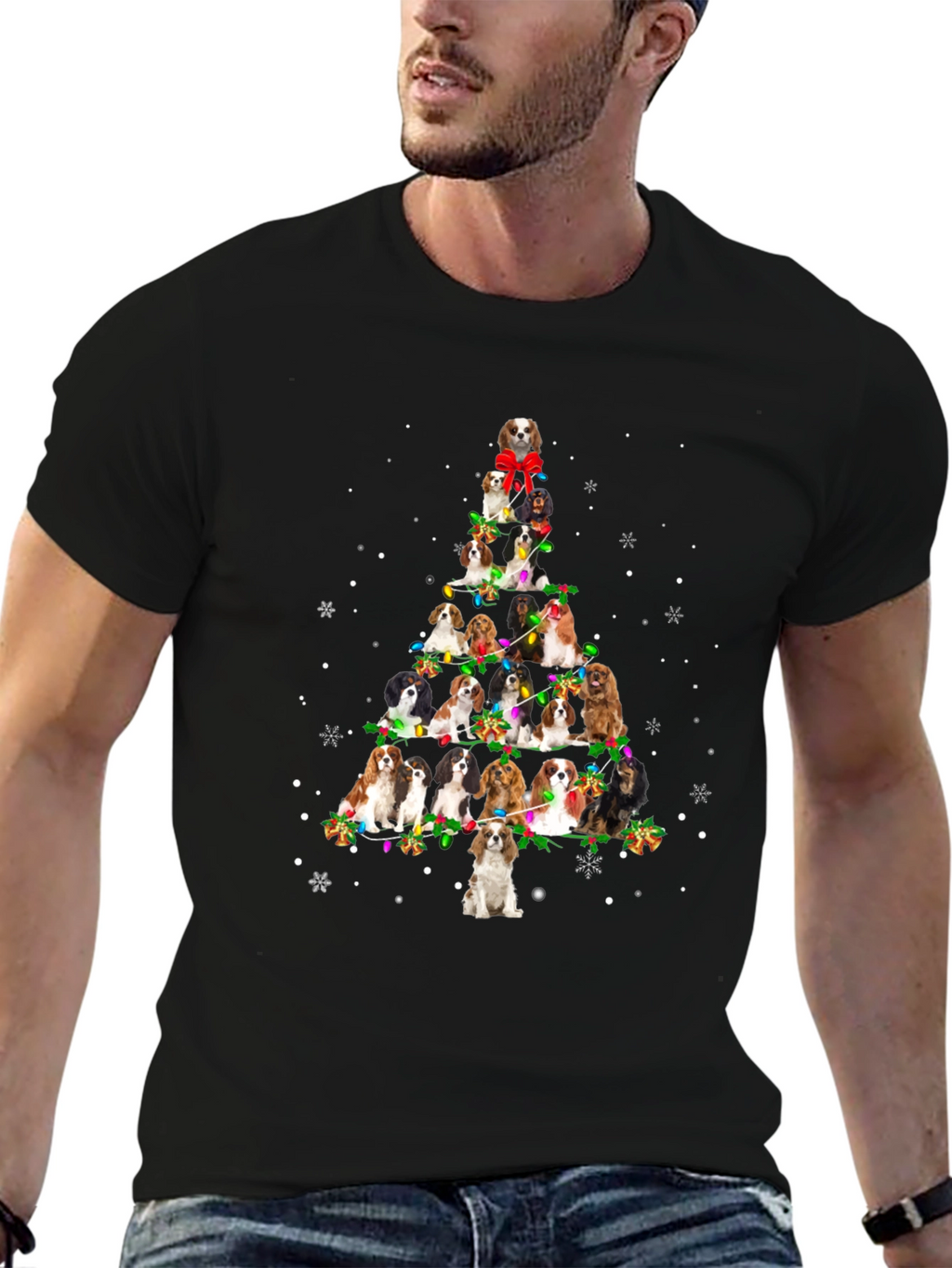 Dog Christmas Tree Graphic T-Shirt