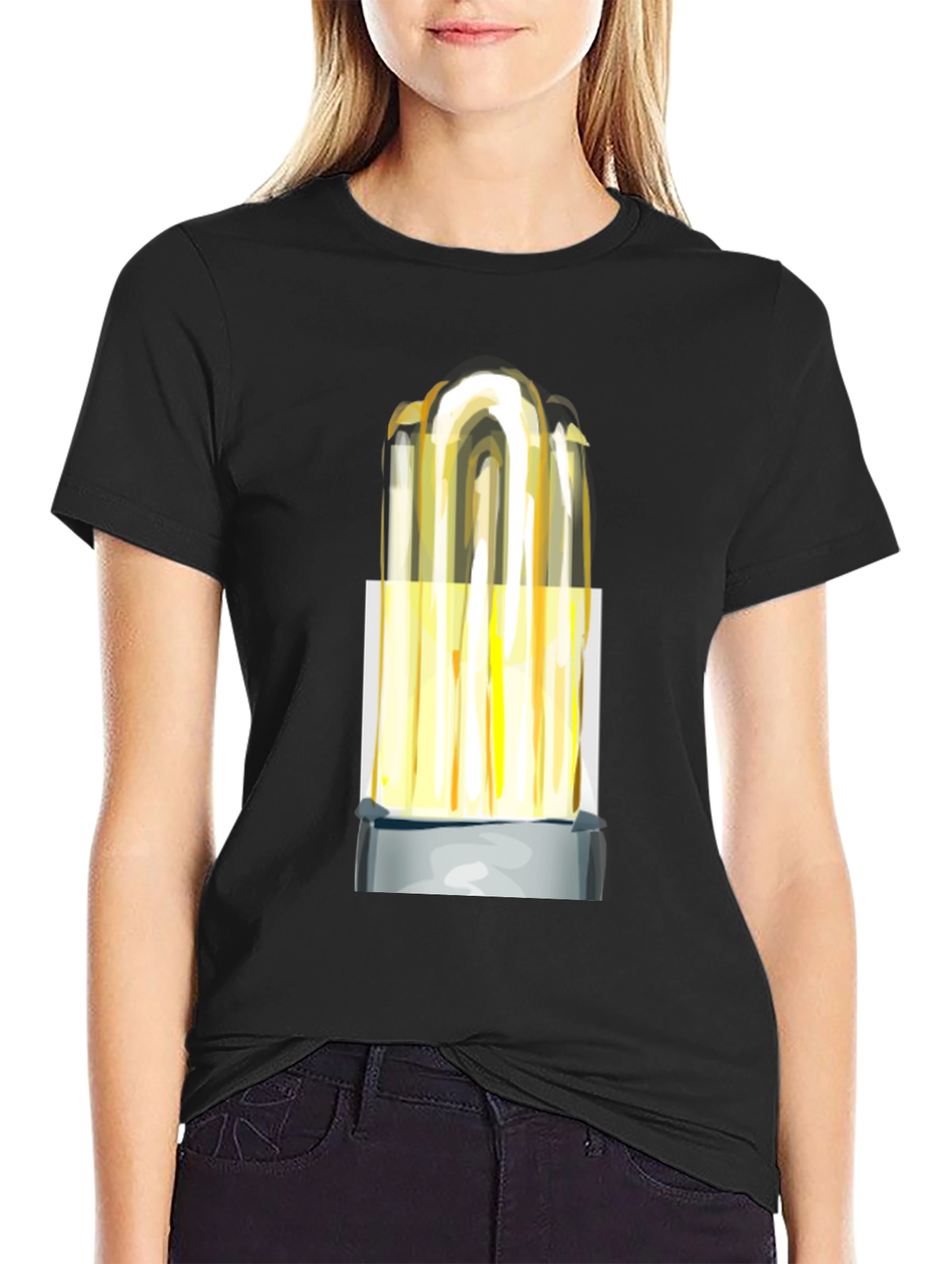 Abstract Light Bulb Graphic Tee - Modern Art Shirt