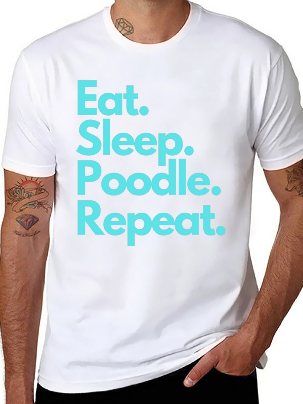 Eat Sleep Poodle Repeat Black T-Shirt