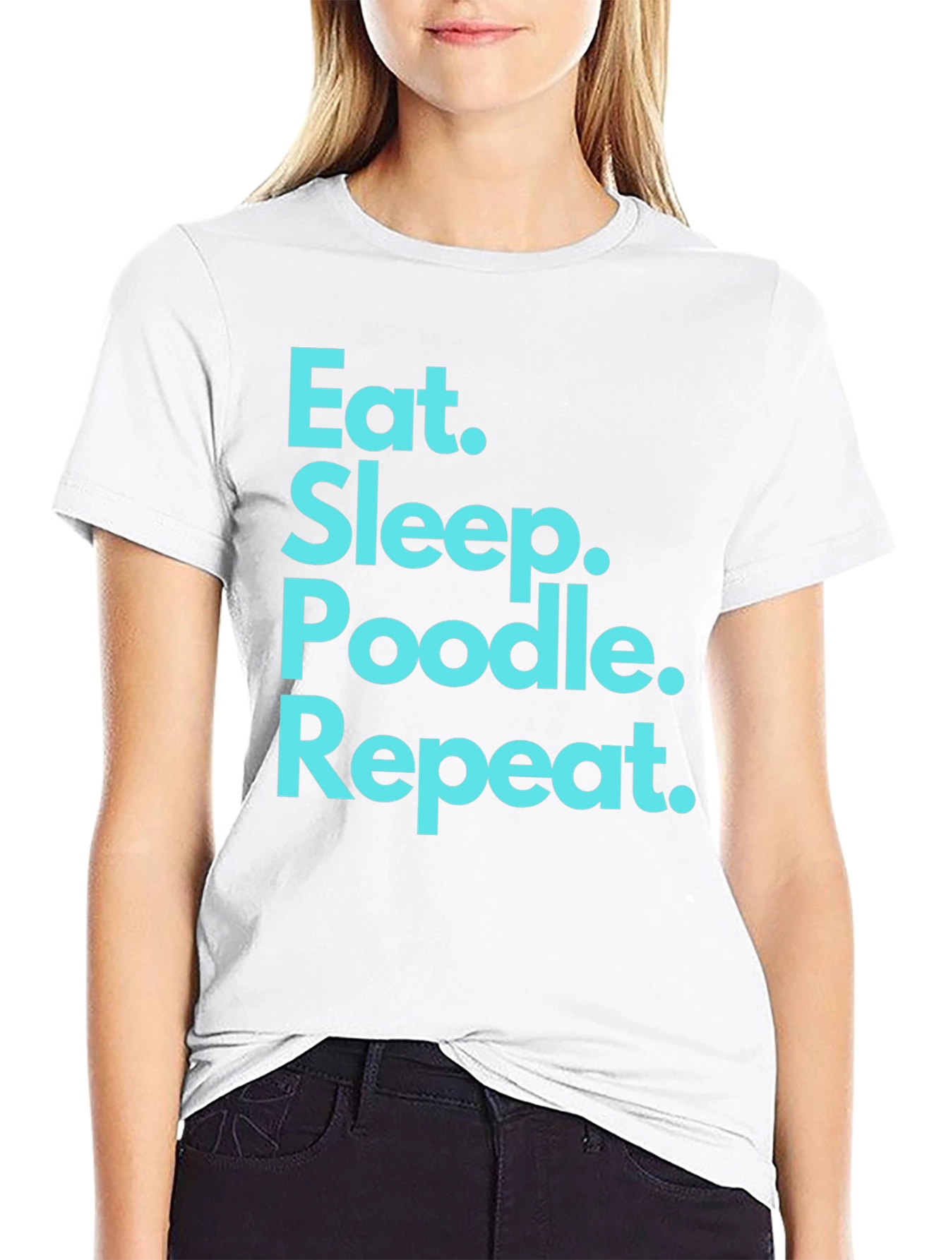 Eat Sleep Poodle Repeat Black T-Shirt