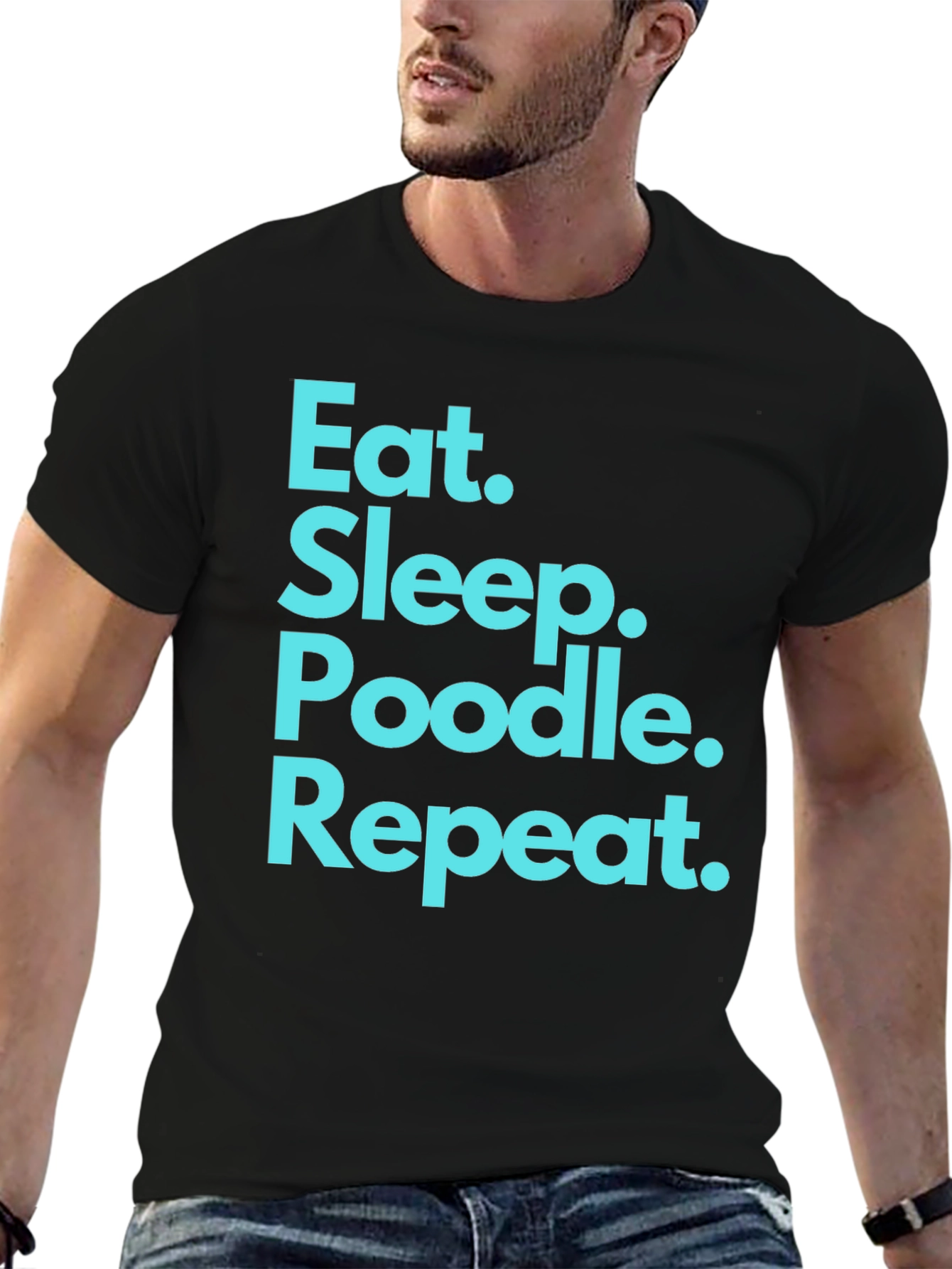 Eat Sleep Poodle Repeat Black T-Shirt