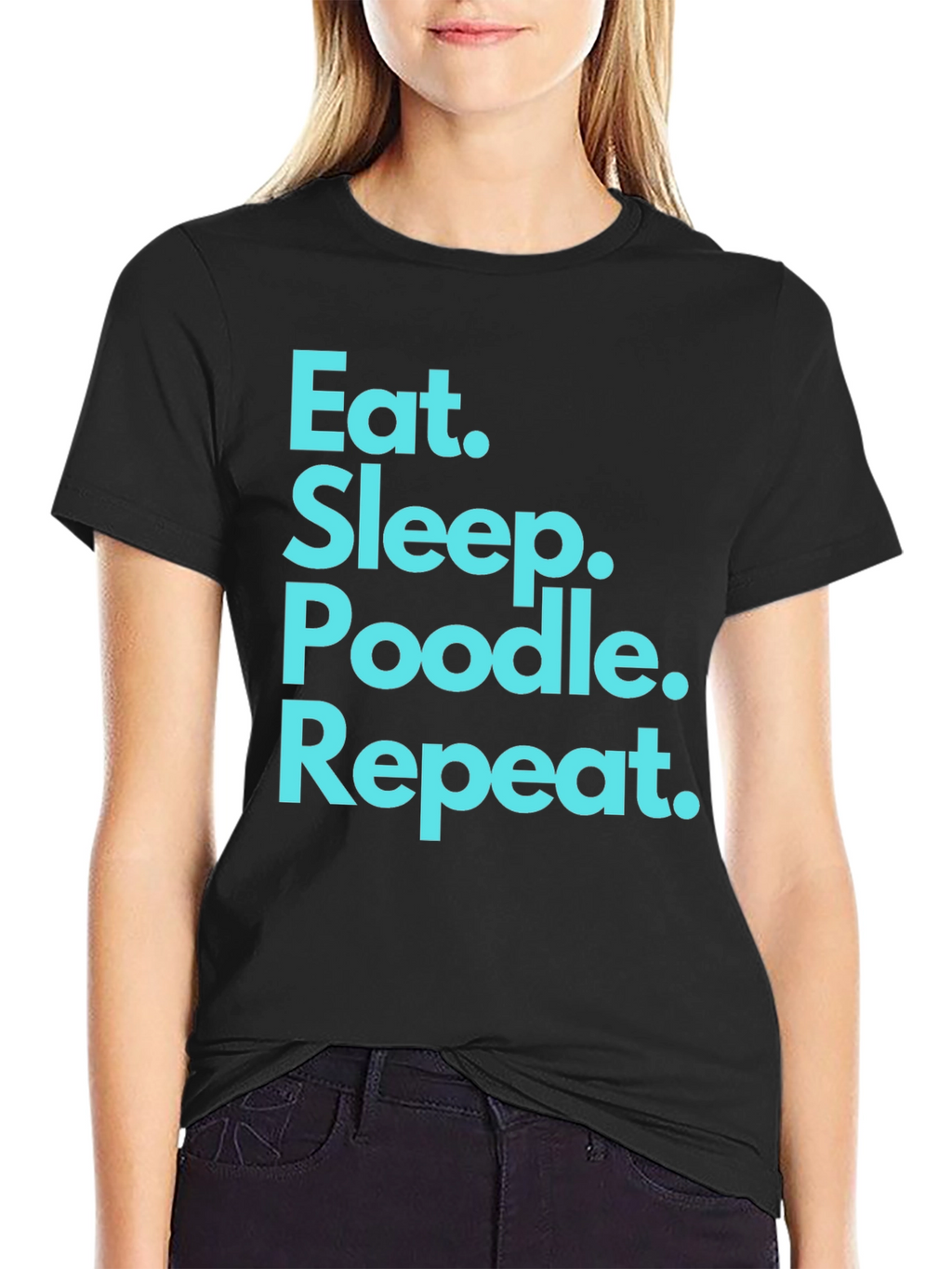 Eat Sleep Poodle Repeat Black T-Shirt