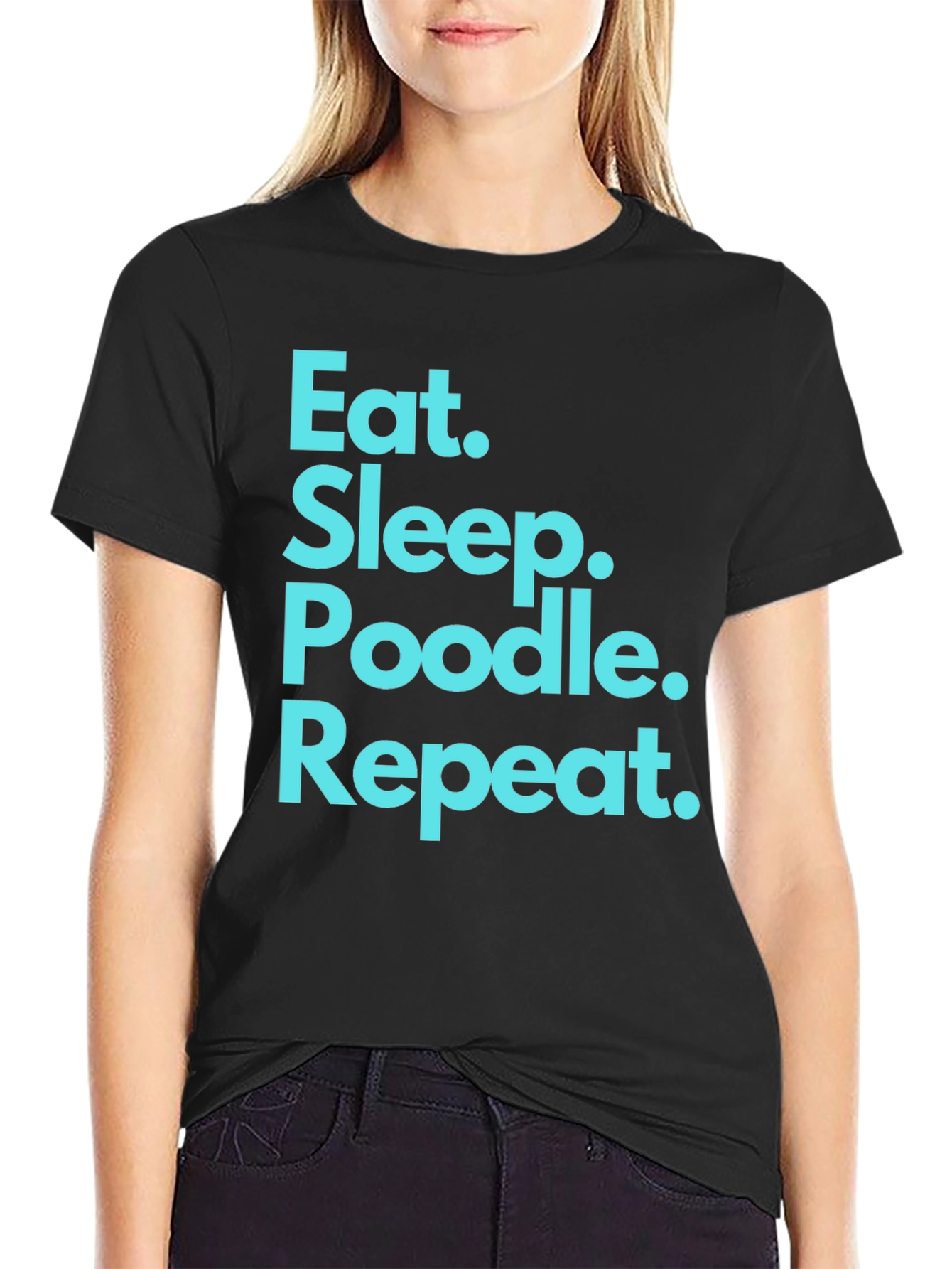 Eat Sleep Poodle Repeat Black T-Shirt