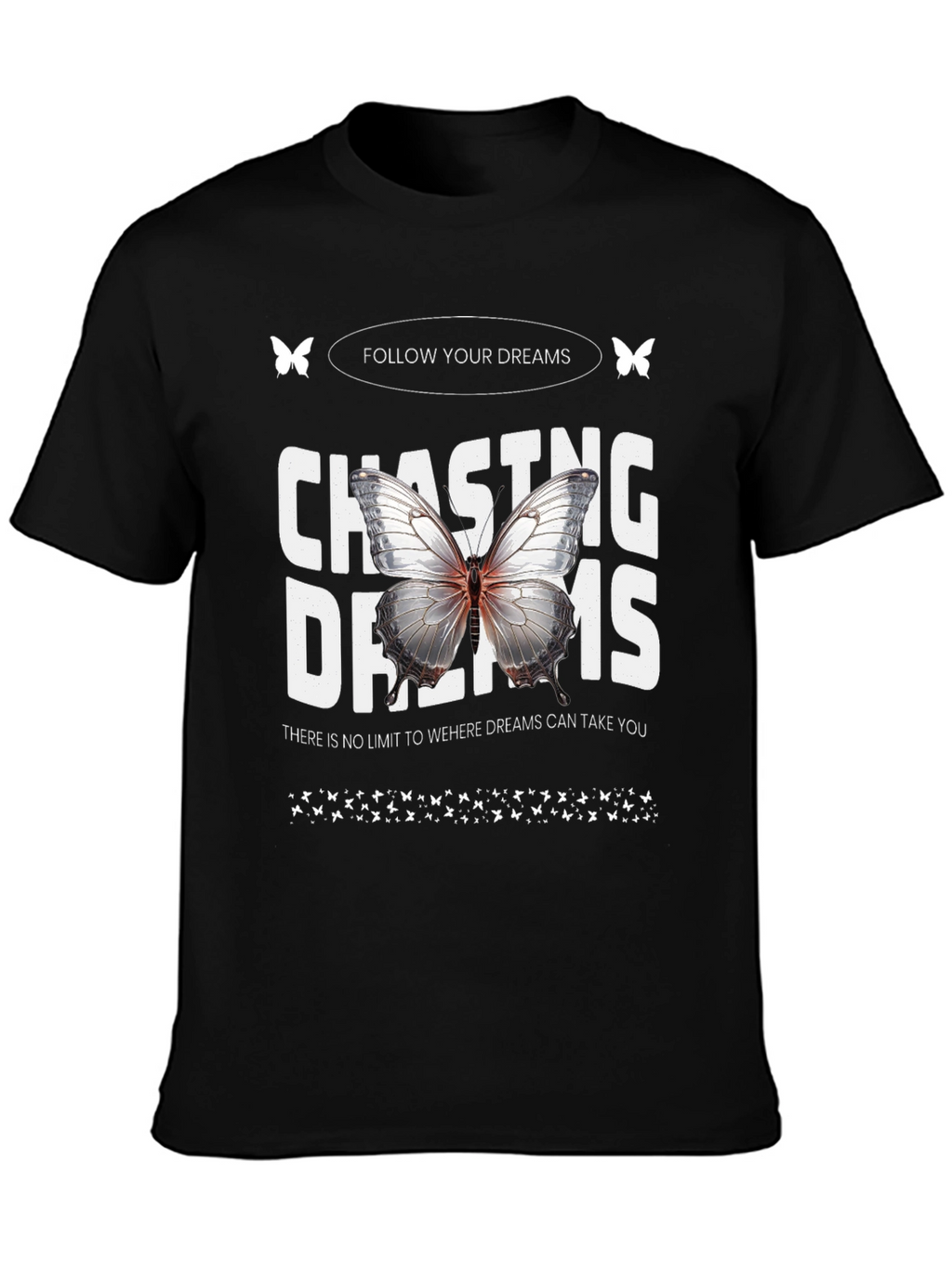 Chasing Dreams Butterfly Graphic T-Shirt