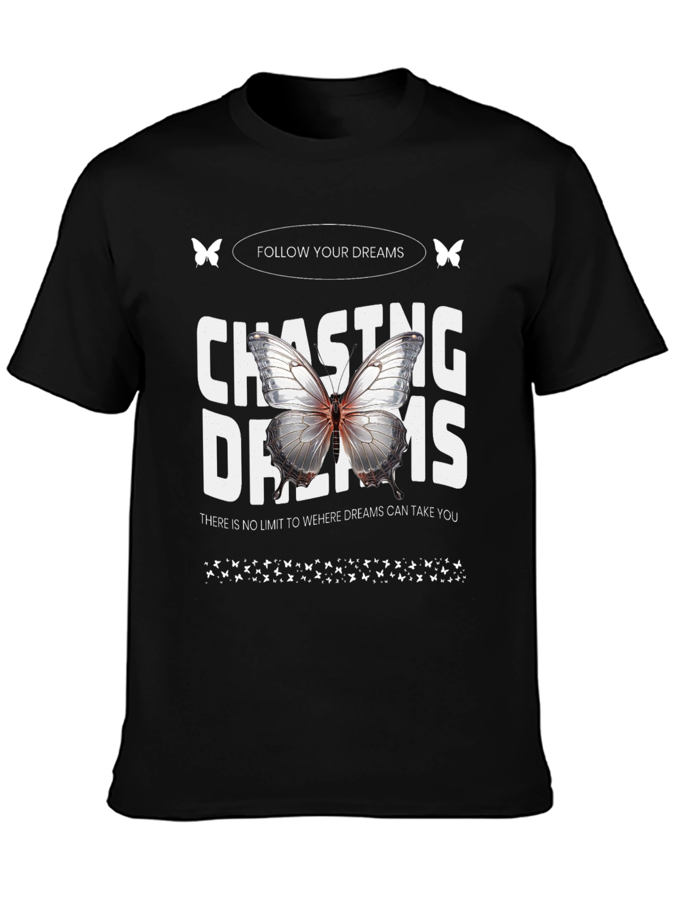 Chasing Dreams Butterfly Graphic T-Shirt