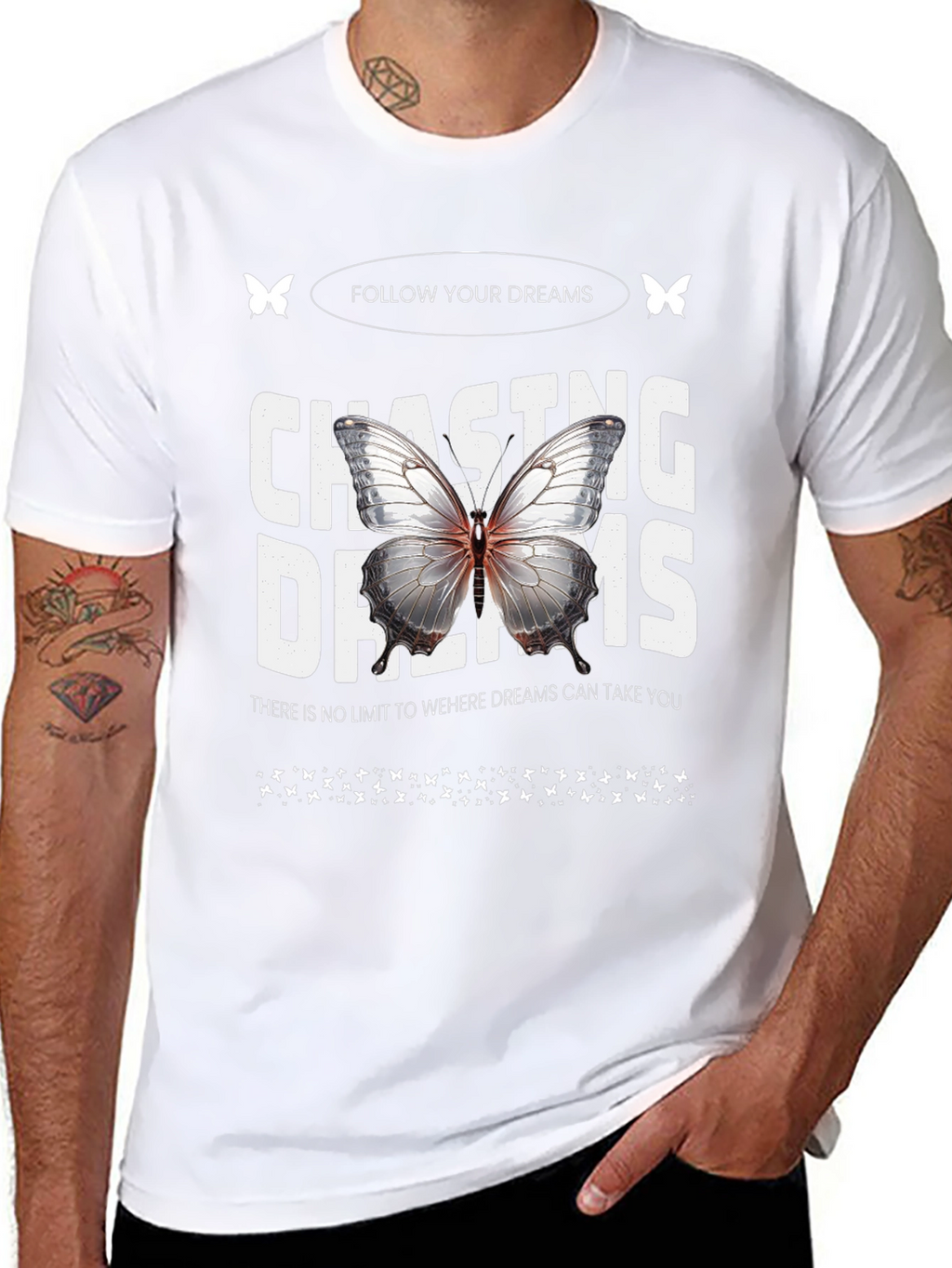 Chasing Dreams Butterfly Graphic T-Shirt