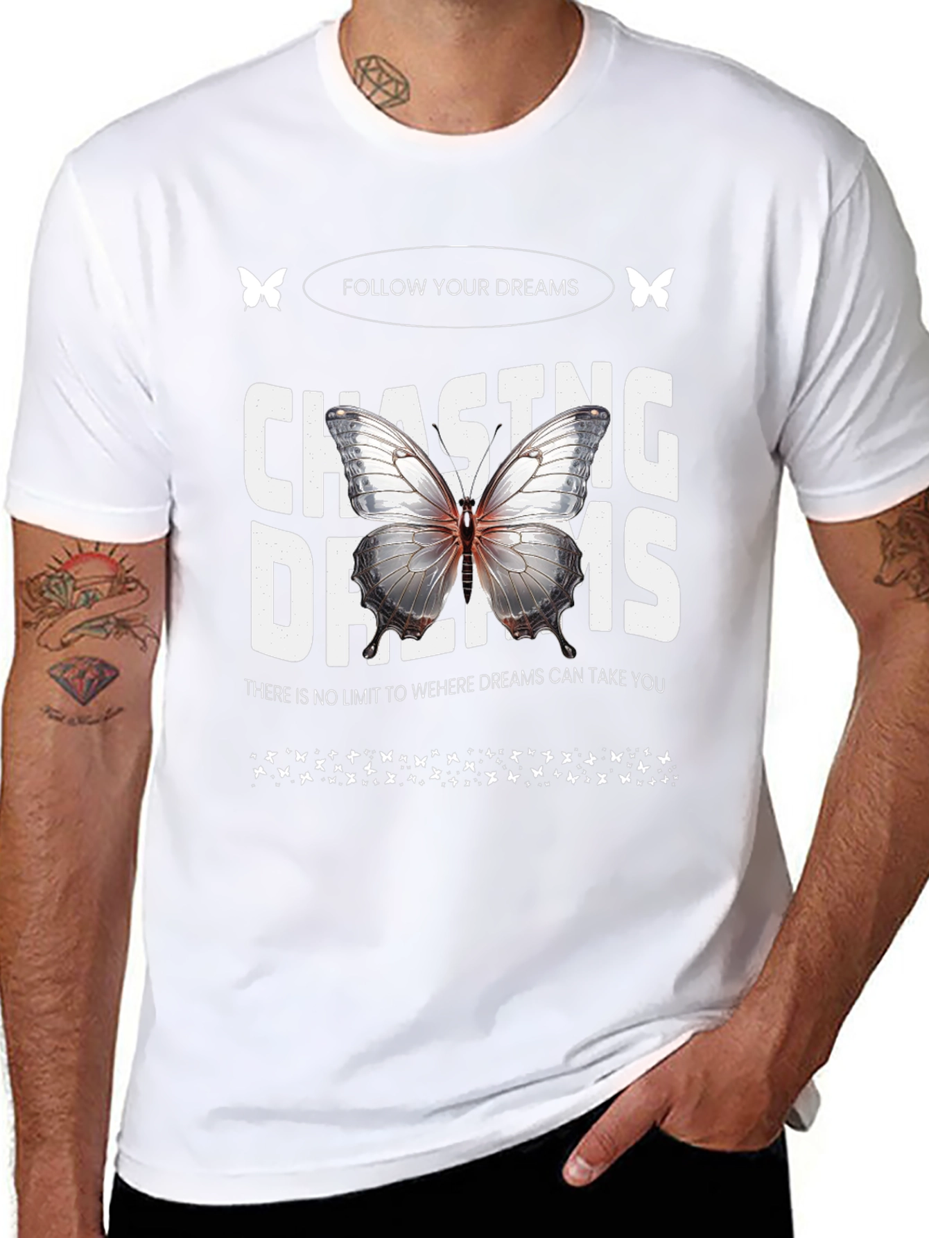 Chasing Dreams Butterfly Graphic T-Shirt