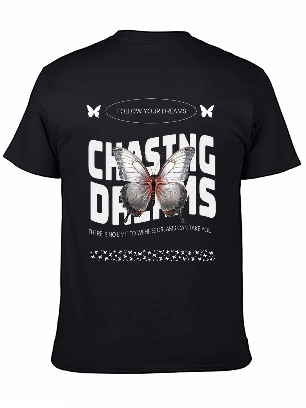 Chasing Dreams Butterfly Graphic T-Shirt