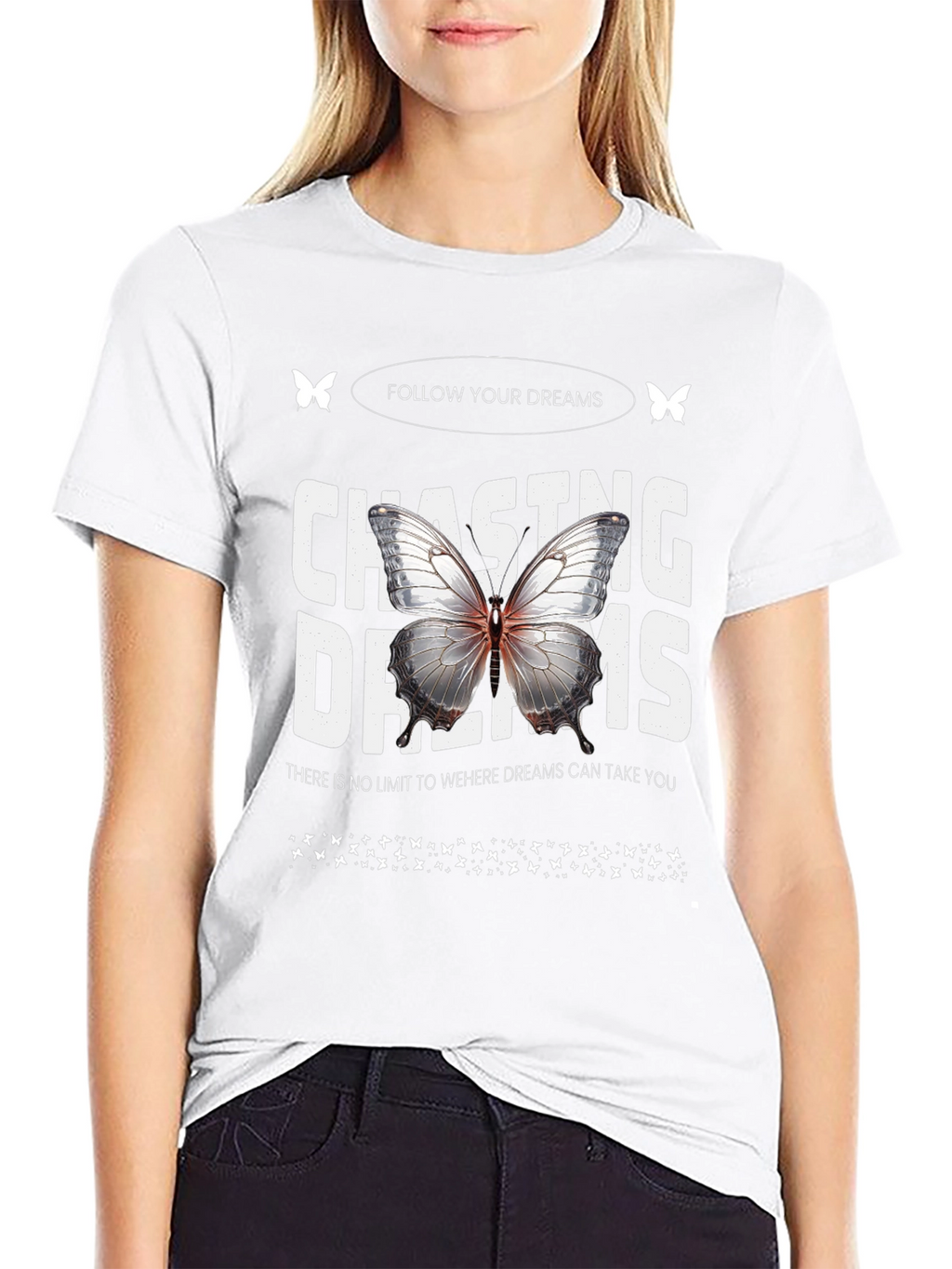 Chasing Dreams Butterfly Graphic T-Shirt