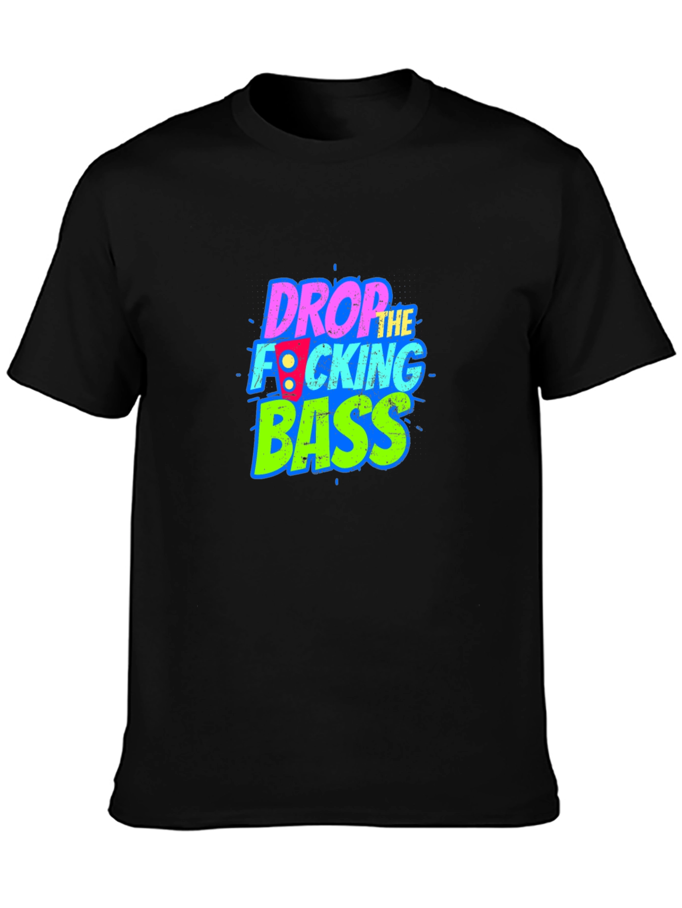 Drop the Bass Graphic Tee - Black Cotton Comfort
