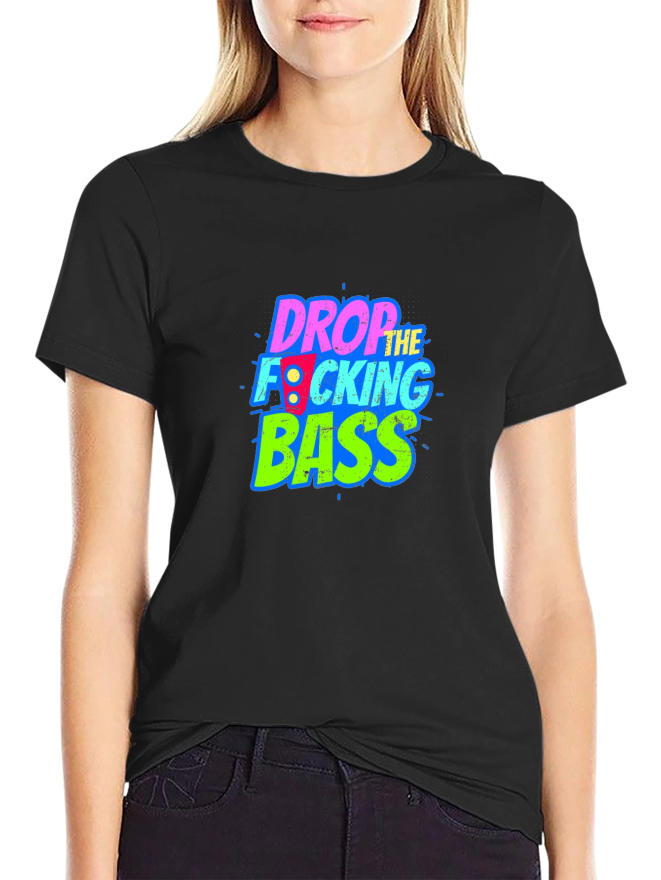 Drop the Bass Graphic Tee - Black Cotton Comfort