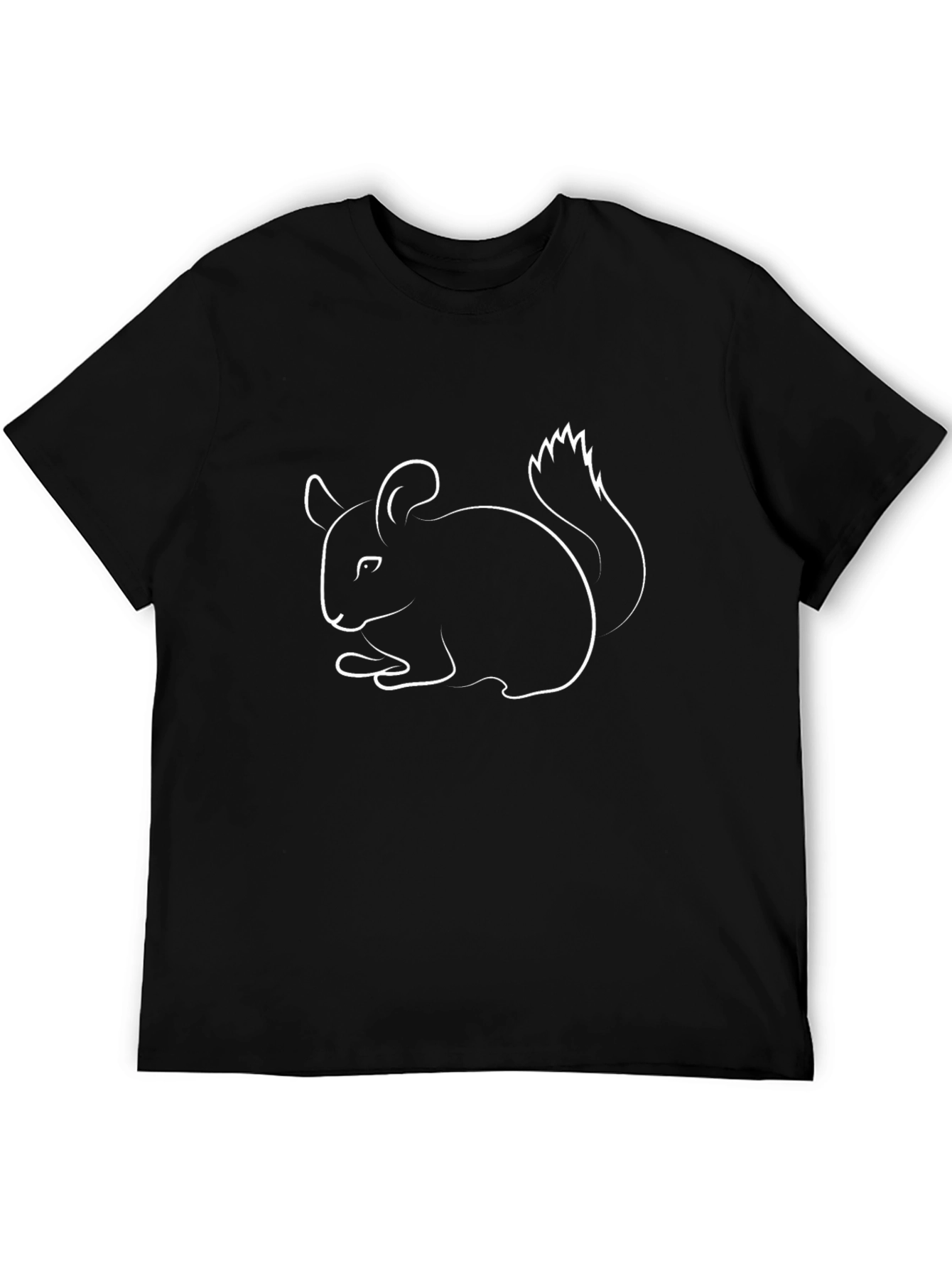 Chinchilla Graphic Tee - Mens Black Cotton T-Shirt