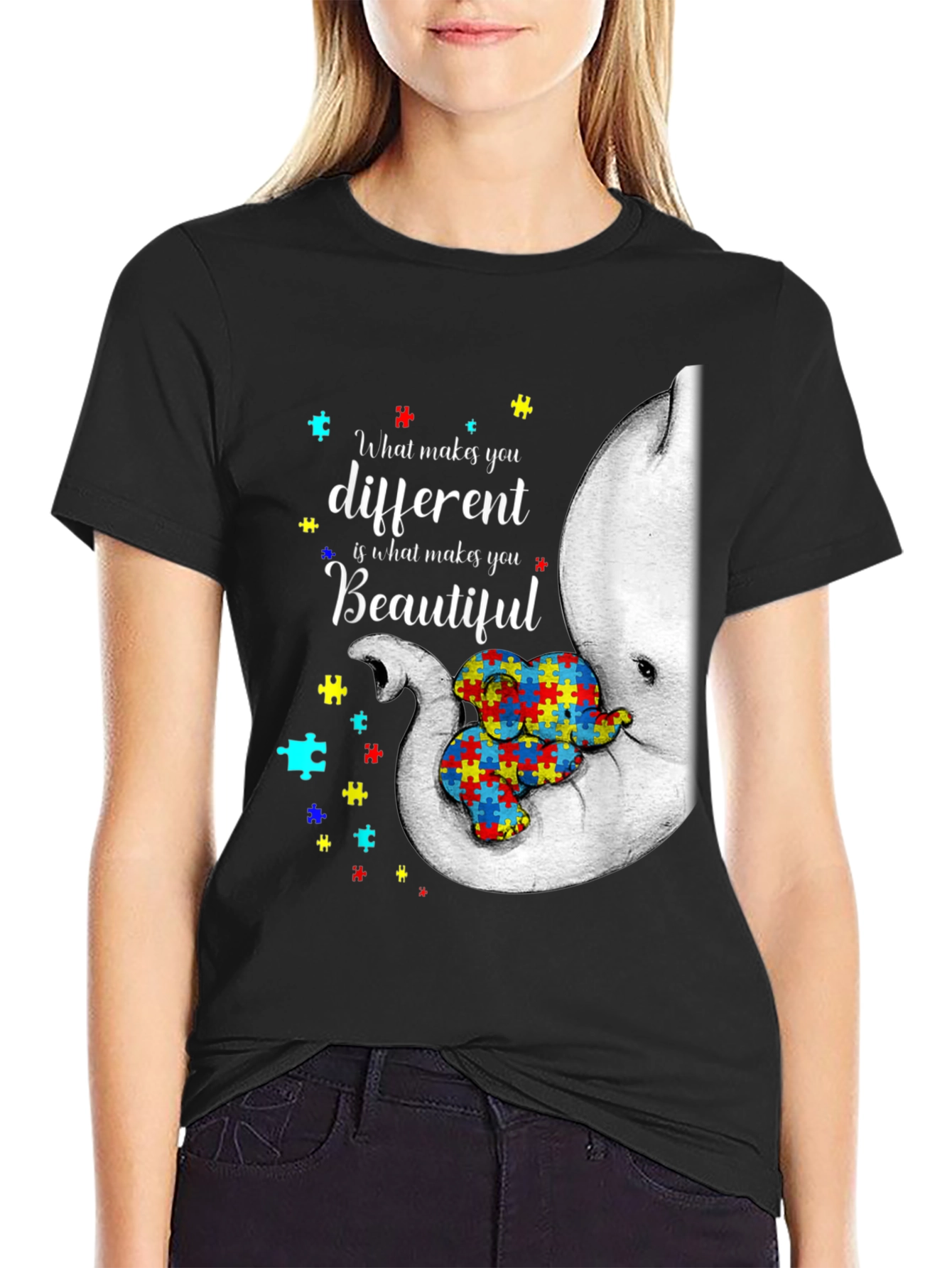 Autism Awareness Elephant T-Shirt - What Makes You Beautiful