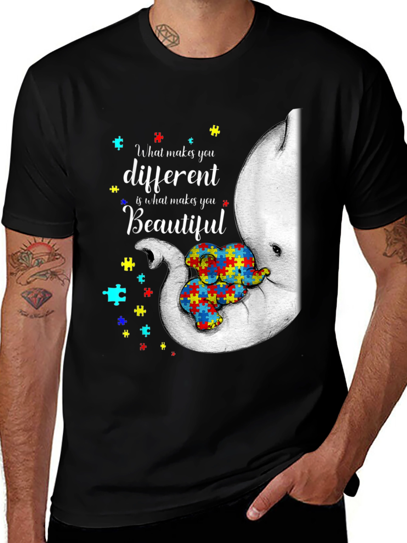 Autism Awareness Elephant T-Shirt - What Makes You Beautiful
