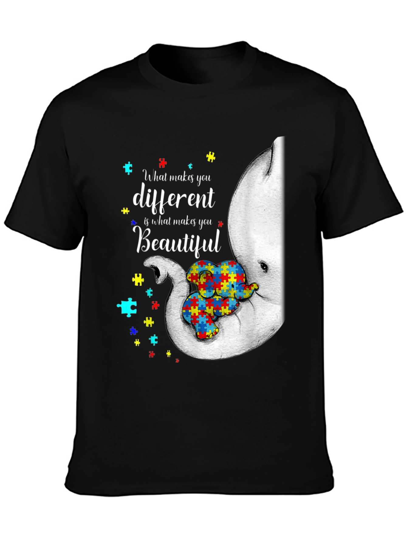 Autism Awareness Elephant T-Shirt - What Makes You Beautiful