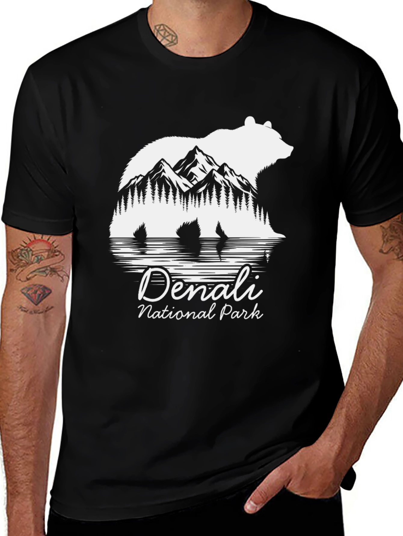 Denali National Park Bear Silhouette Graphic T-Shirt