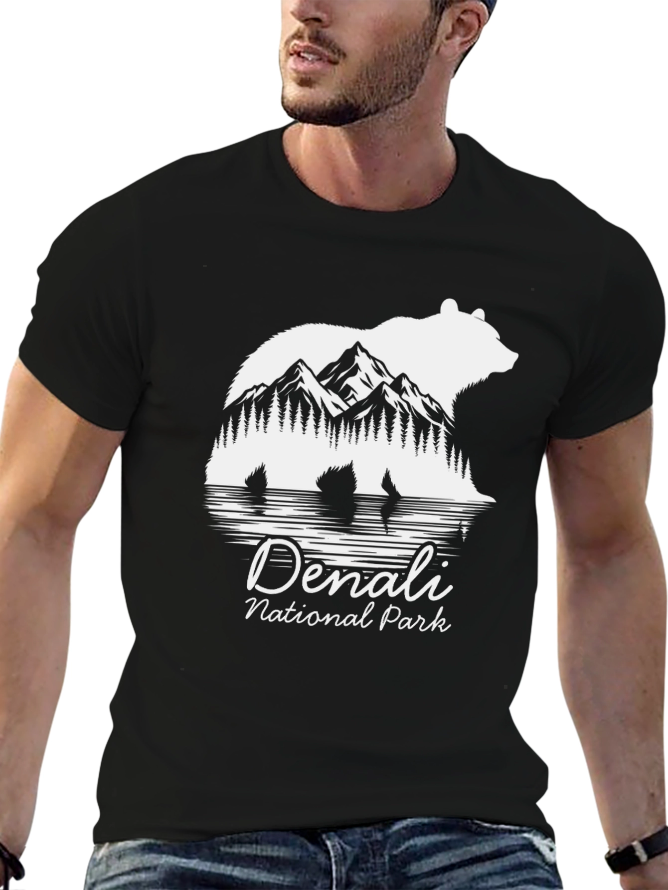 Denali National Park Bear Silhouette Graphic T-Shirt