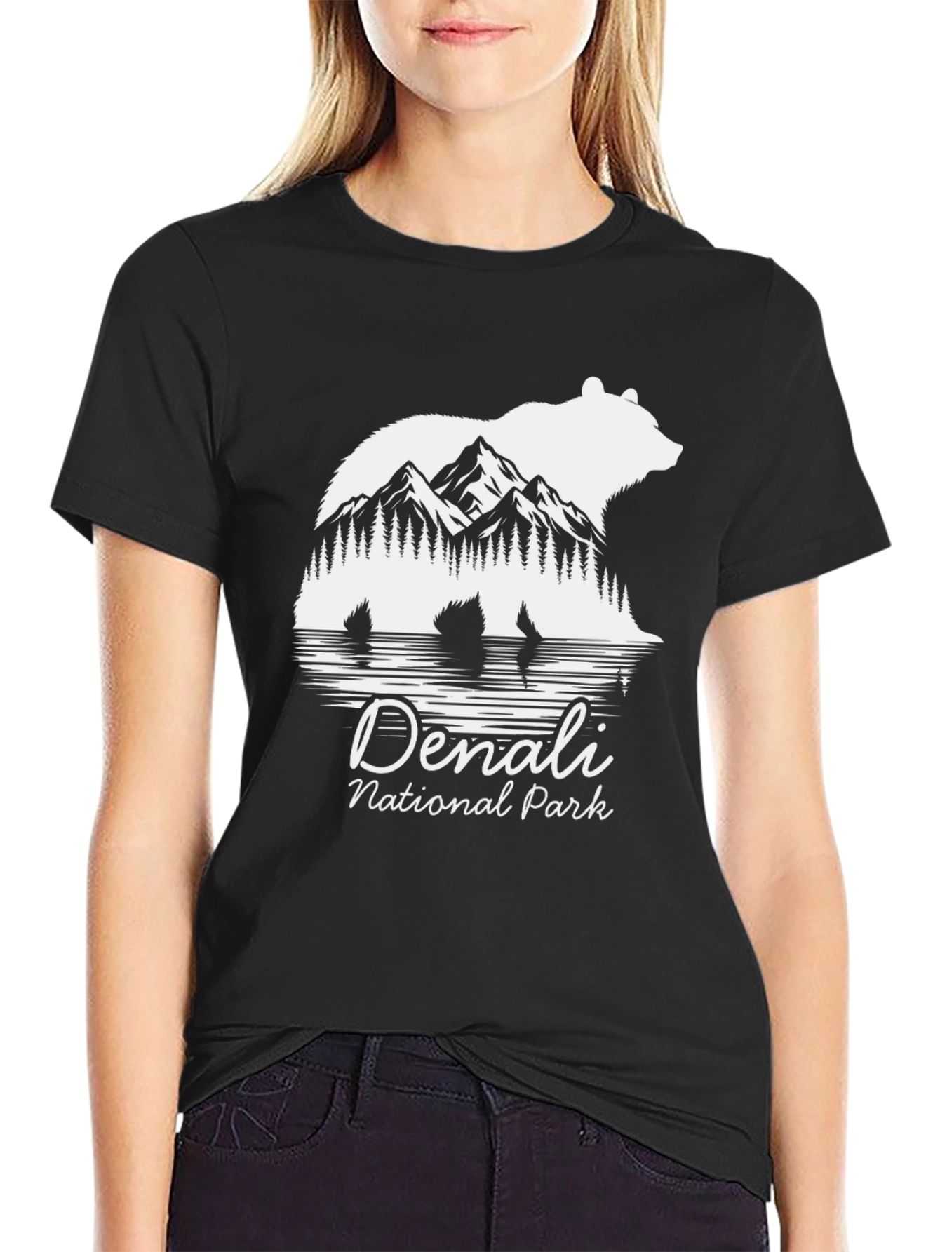 Denali National Park Bear Silhouette Graphic T-Shirt