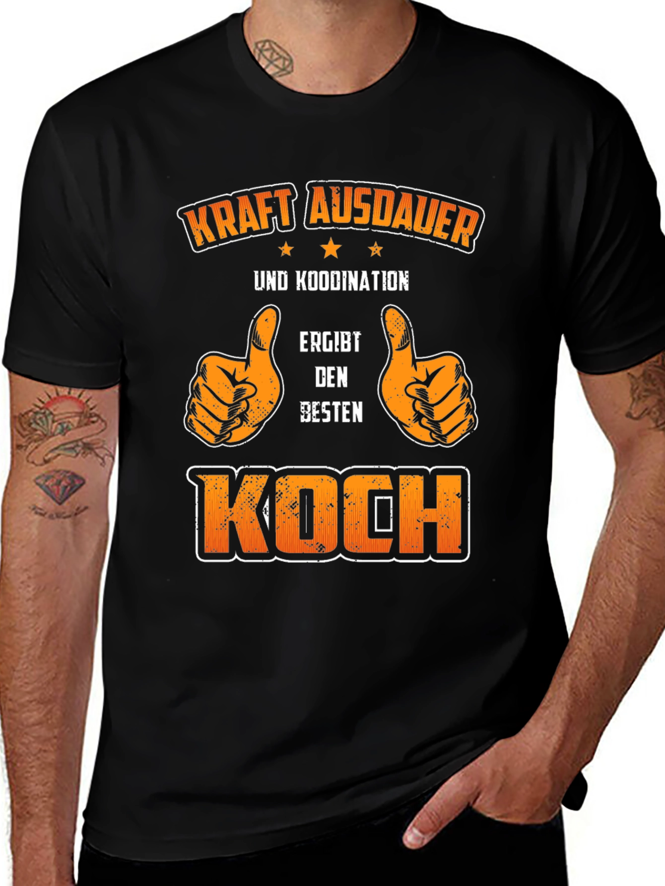 Kraft Ausdauer Koch T-Shirt - Black Graphic Tee