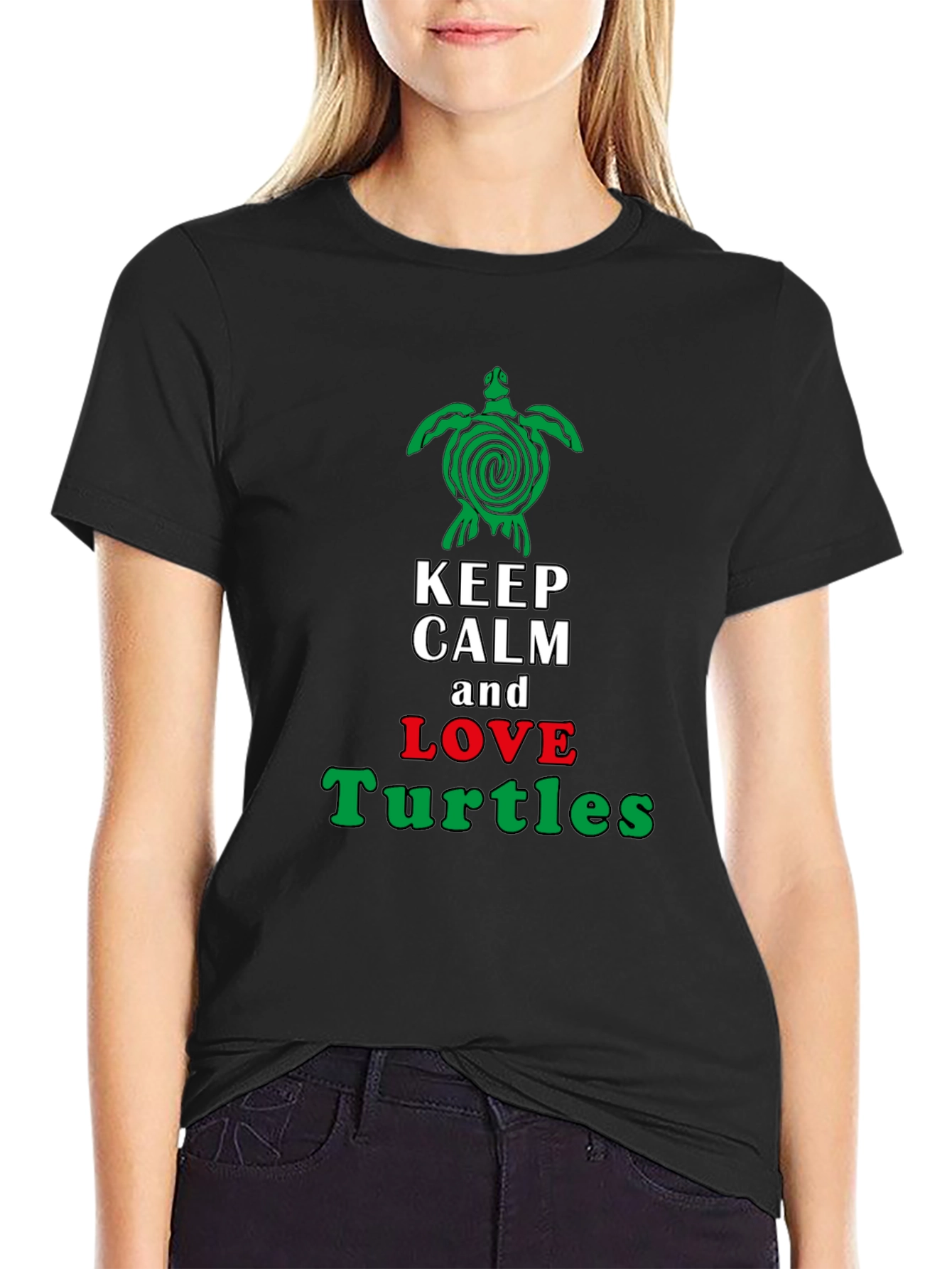 Keep Calm & Love Turtles T-Shirt - Unique Turtle Graphic Tee