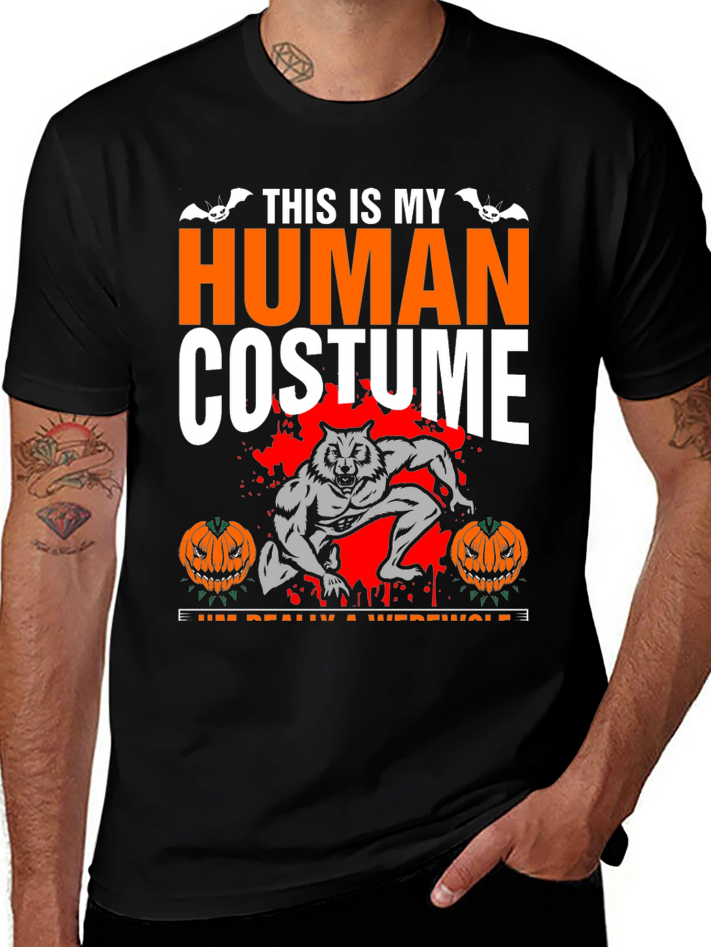 Human Costume Werewolf Halloween T-Shirt