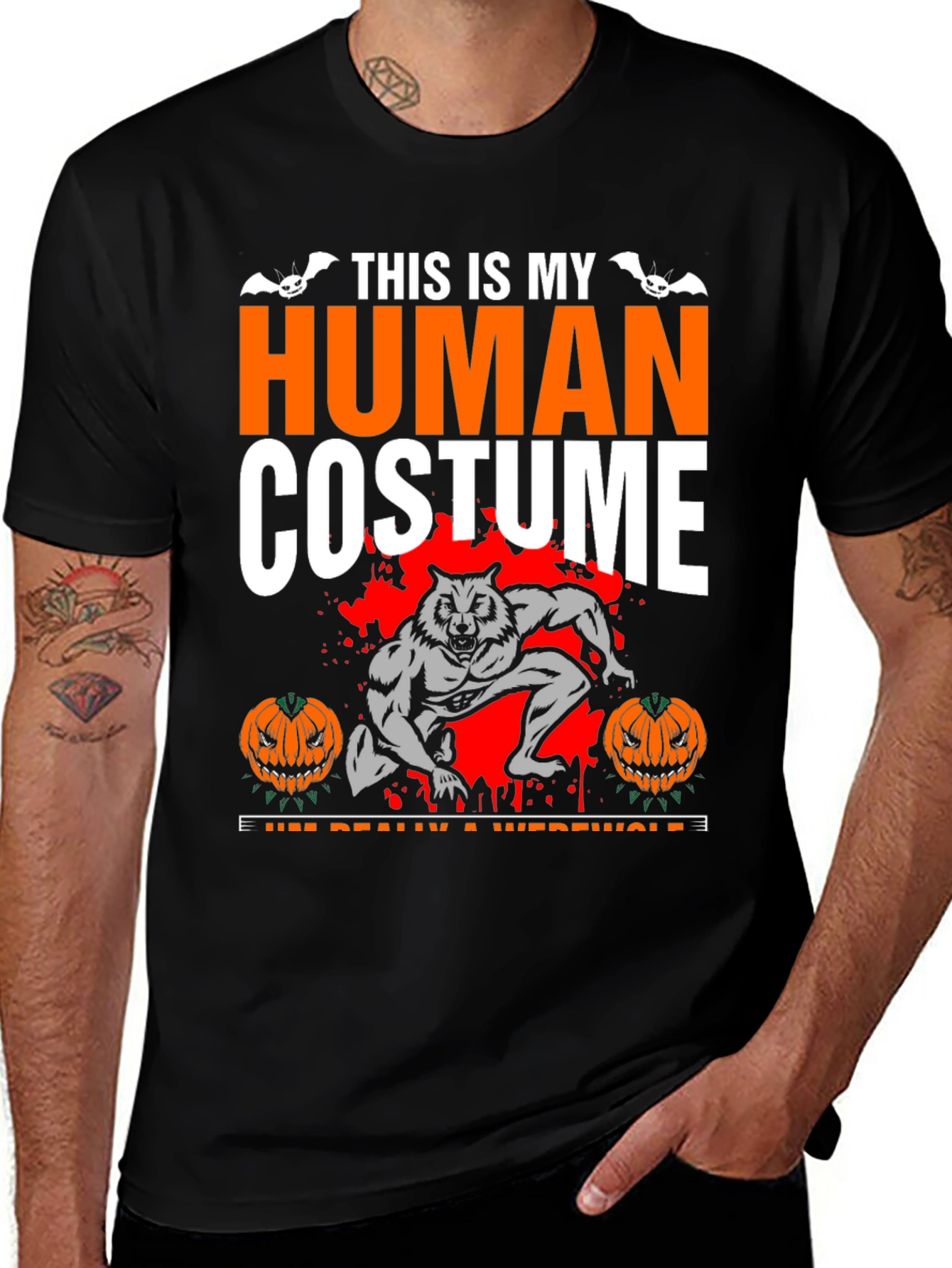 Human Costume Werewolf Halloween T-Shirt