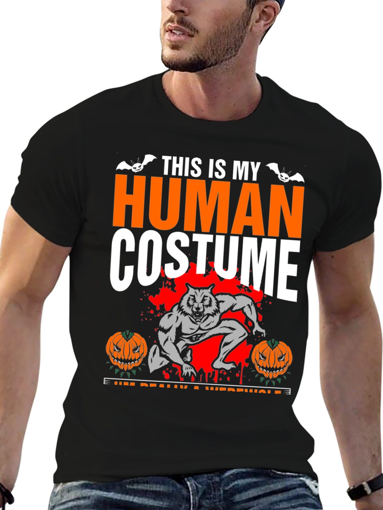 Human Costume Werewolf Halloween T-Shirt