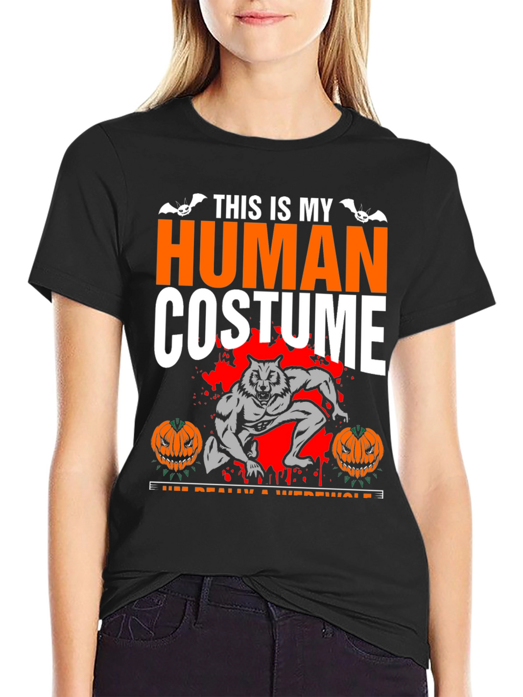 Human Costume Werewolf Halloween T-Shirt