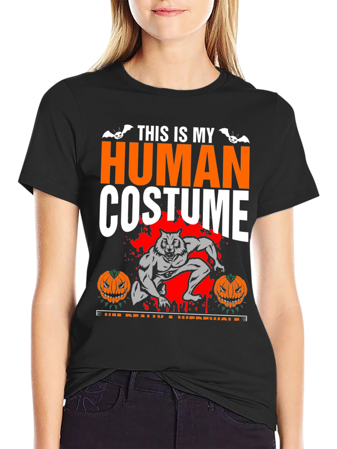 Human Costume Werewolf Halloween T-Shirt