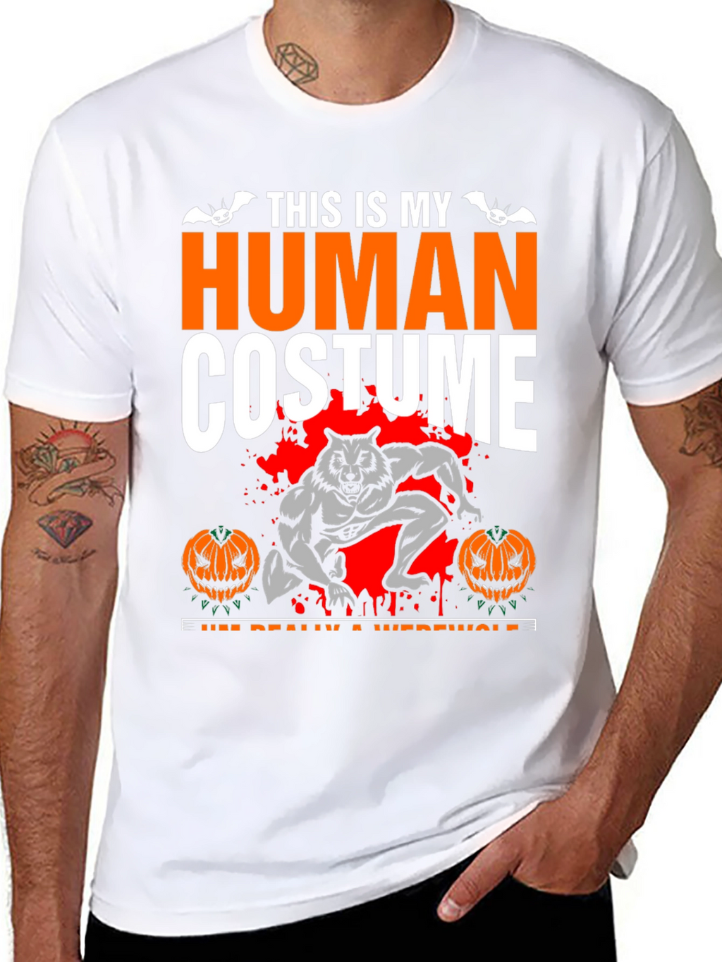 Human Costume Werewolf Halloween T-Shirt