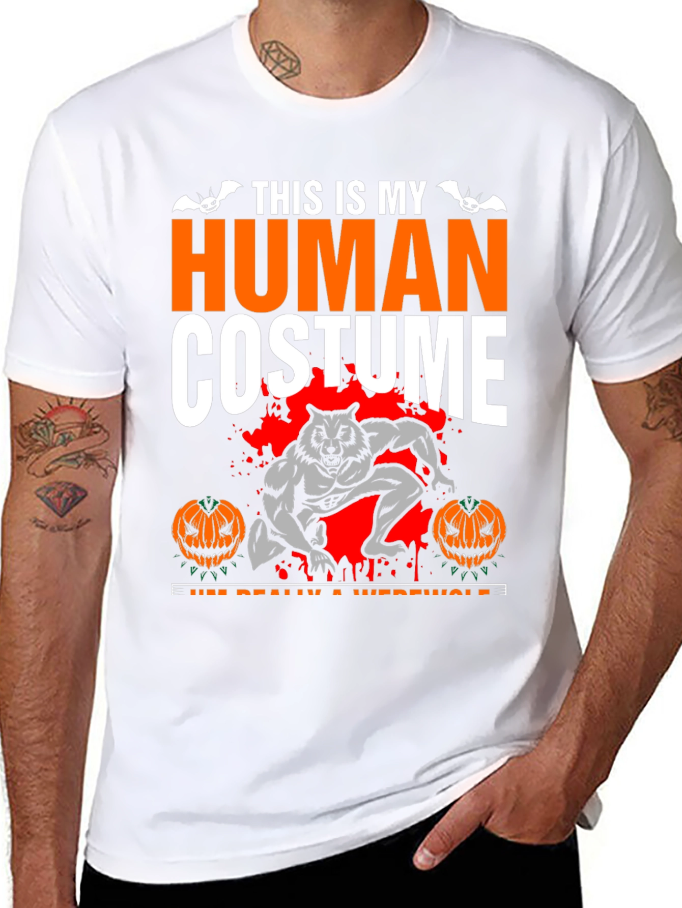 Human Costume Werewolf Halloween T-Shirt