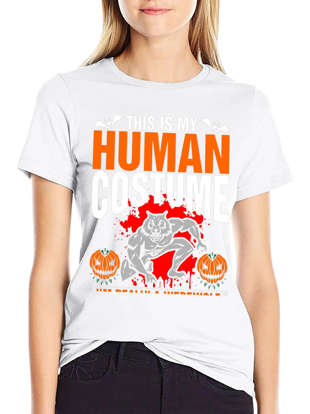 Human Costume Werewolf Halloween T-Shirt