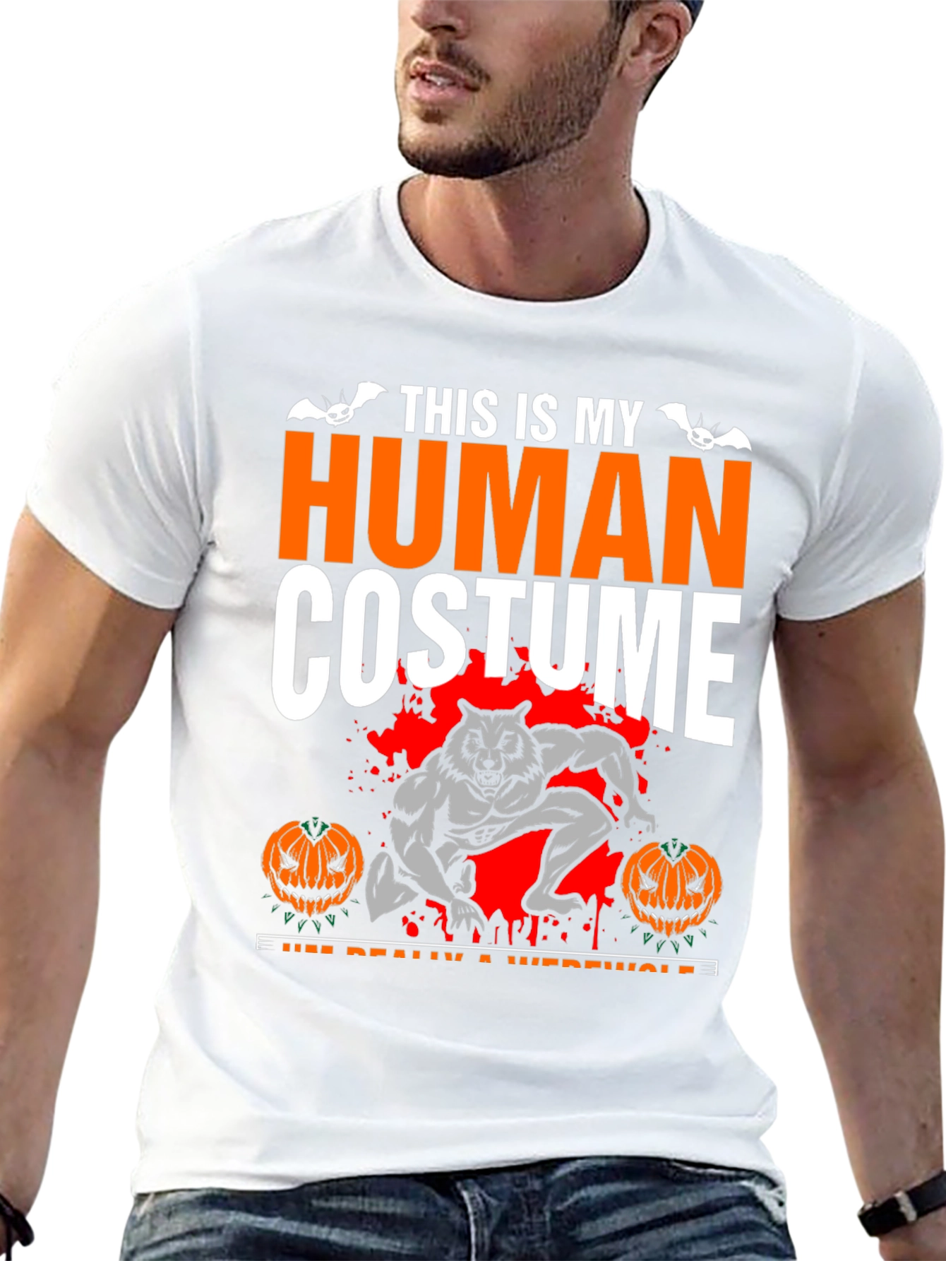 Human Costume Werewolf Halloween T-Shirt