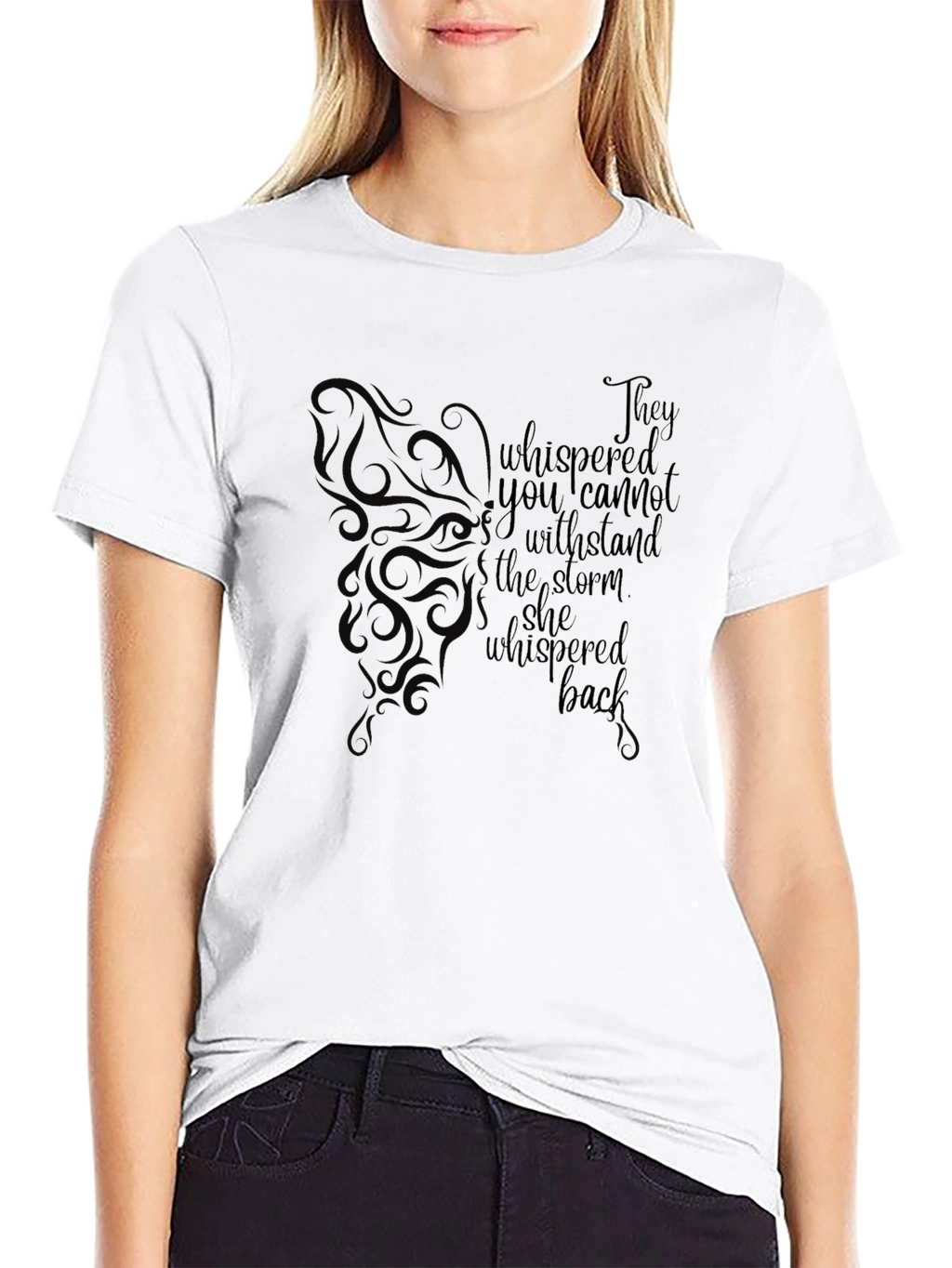 Empowering She Whispered Back Graphic T-Shirt