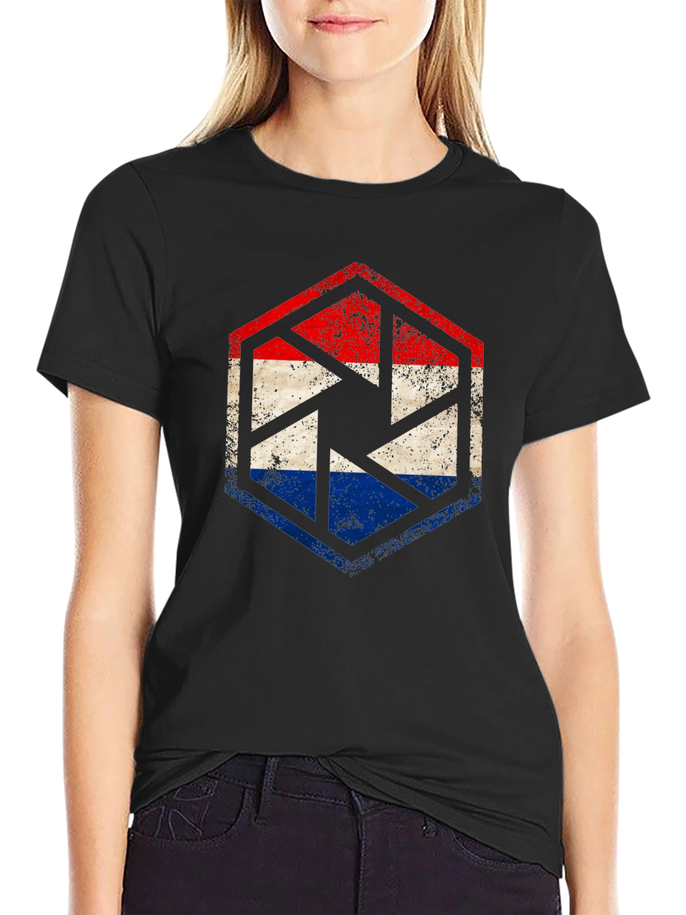 Dutch Flag Shutter Graphic Tee - Black