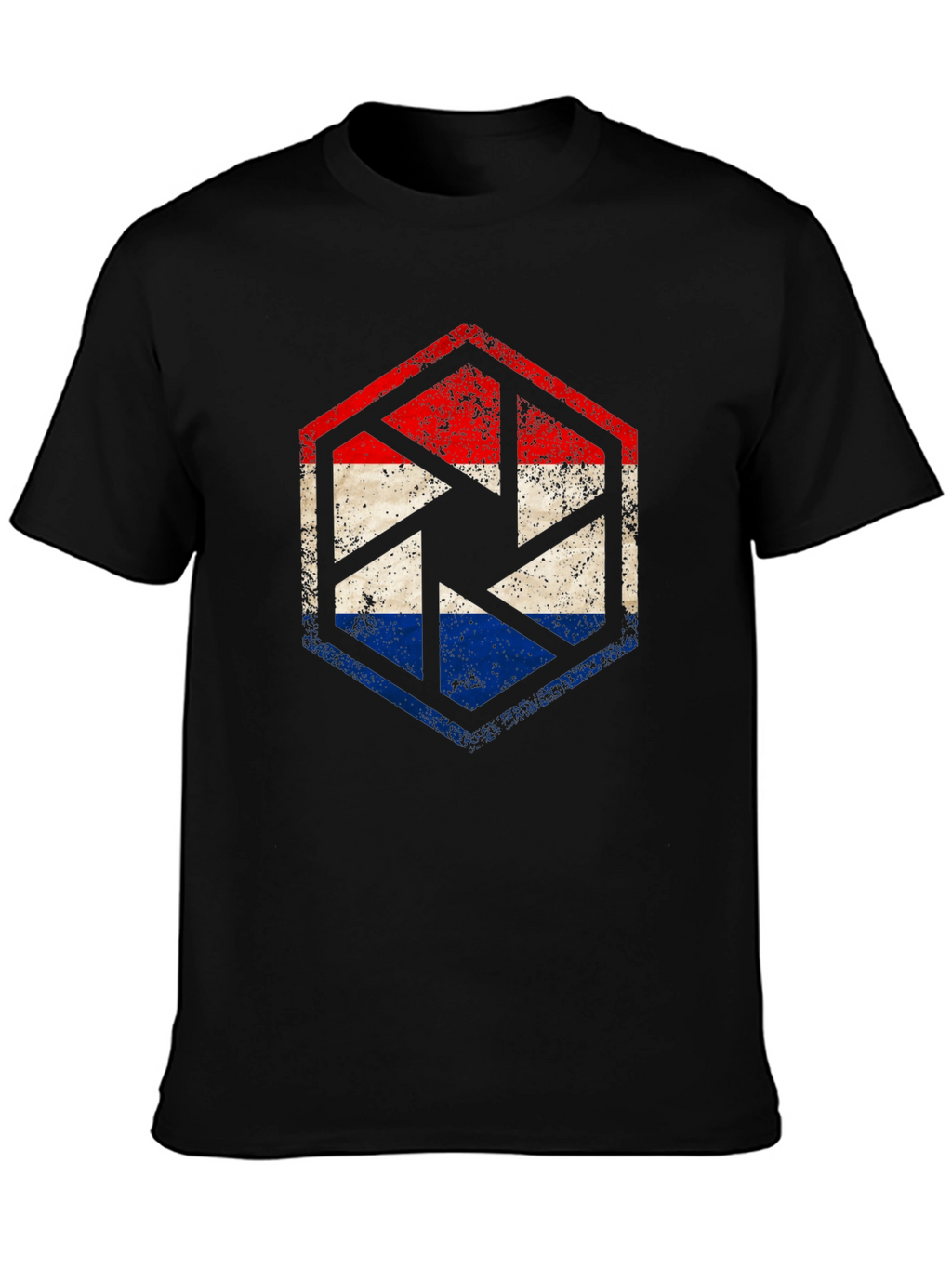 Dutch Flag Shutter Graphic Tee - Black