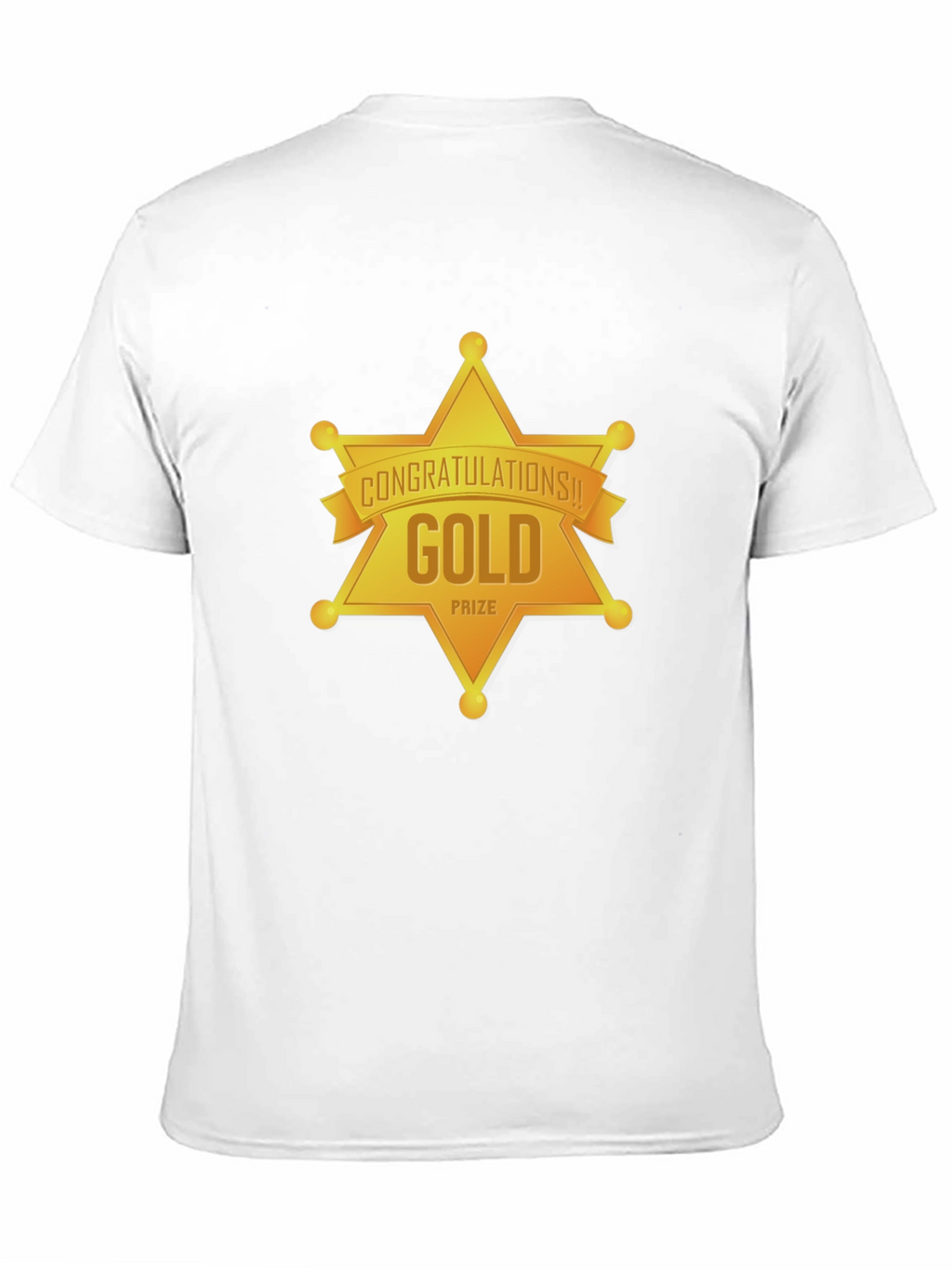 Gold Prize Star Graphic Black T-Shirt