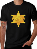 Gold Prize Star Graphic Black T-Shirt