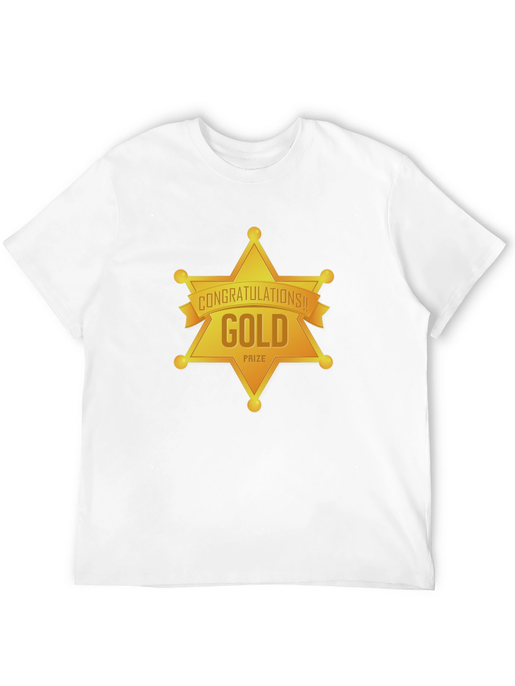 Gold Prize Star Graphic Black T-Shirt