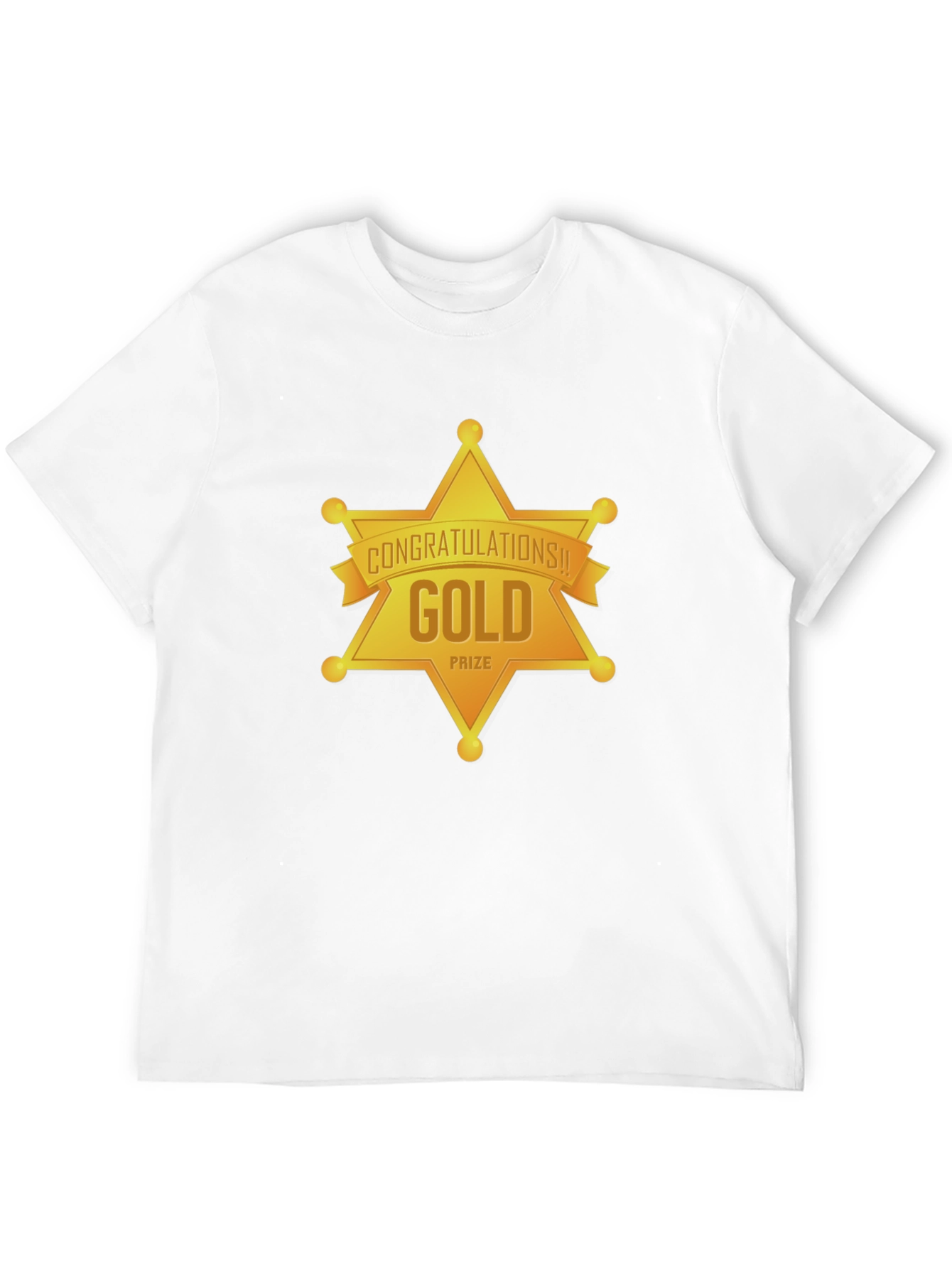 Gold Prize Star Graphic Black T-Shirt