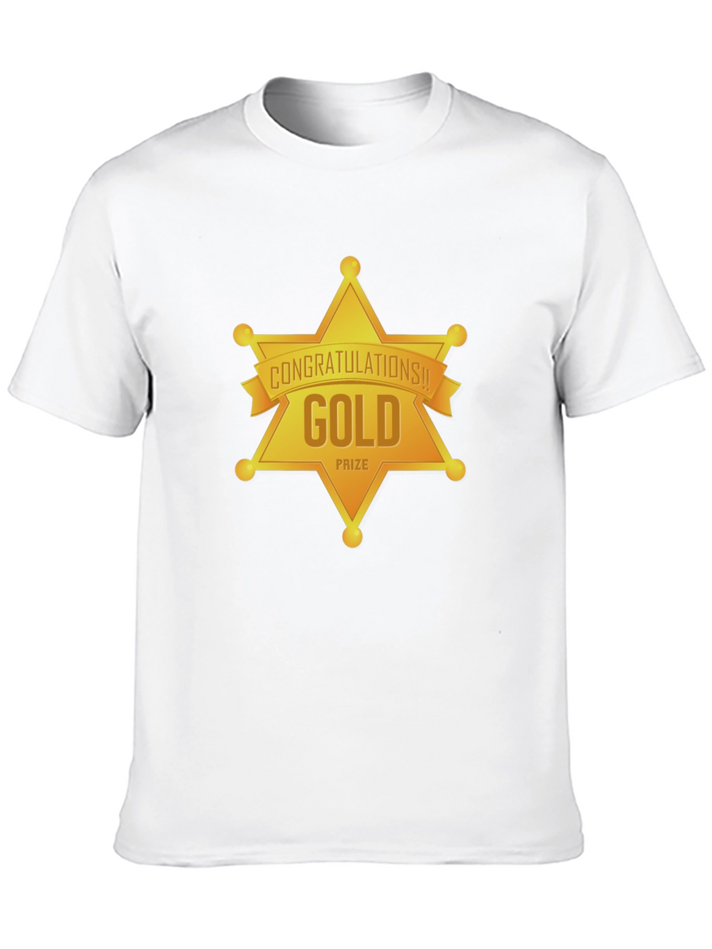 Gold Prize Star Graphic Black T-Shirt