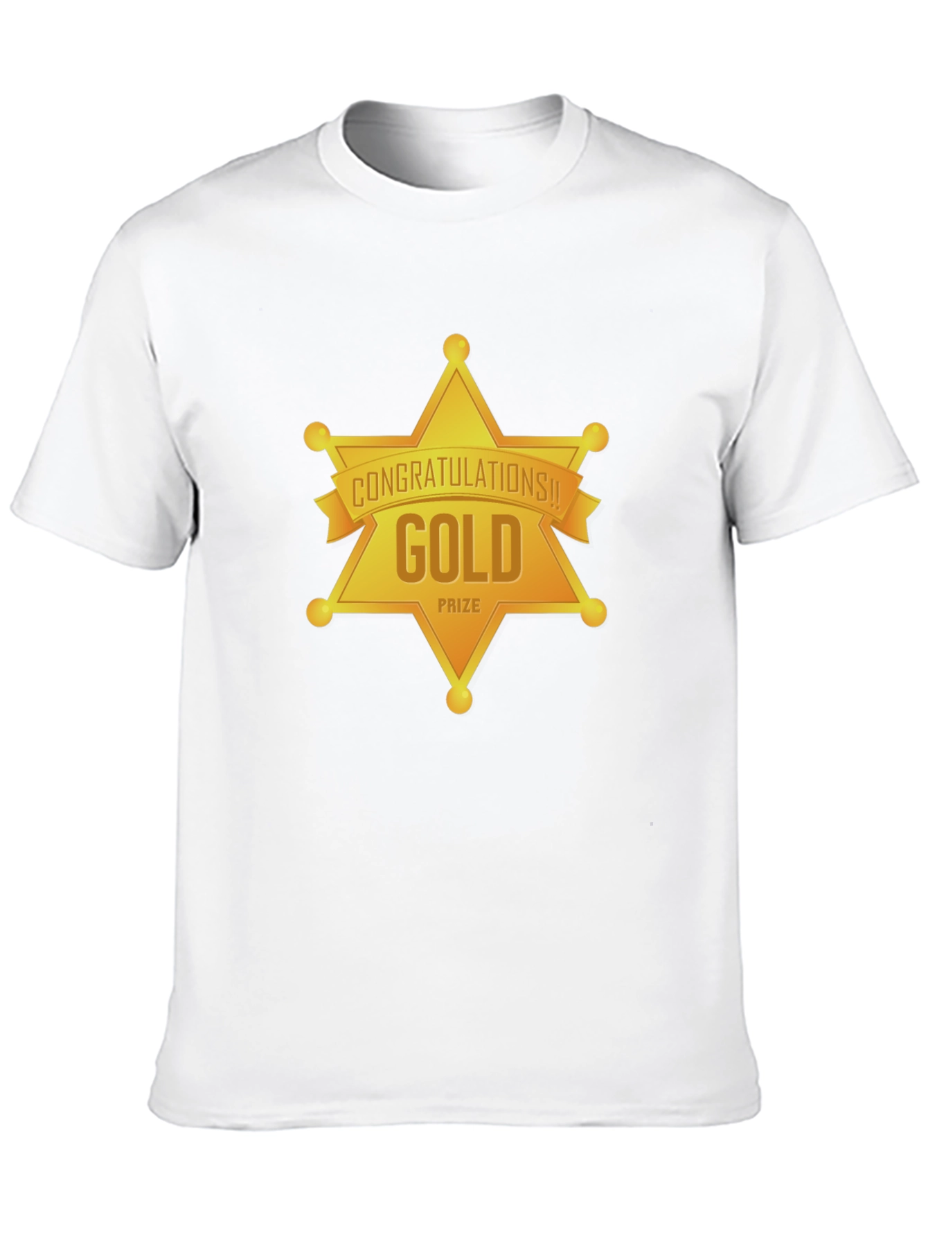 Gold Prize Star Graphic Black T-Shirt