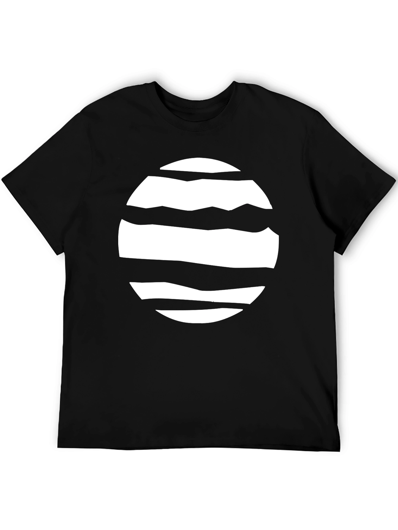 Abstract Sun Graphic Tee - Modern Black T-Shirt