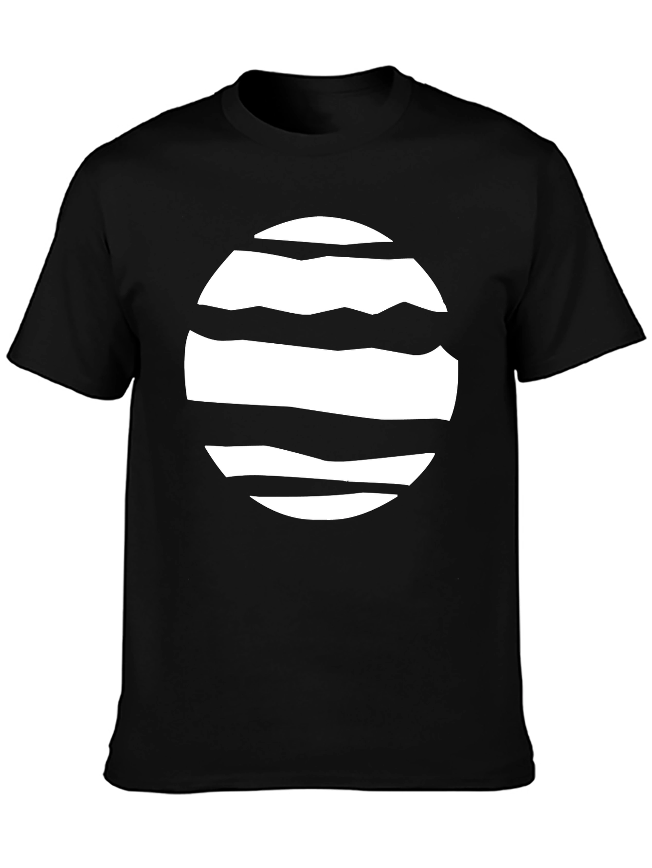 Abstract Sun Graphic Tee - Modern Black T-Shirt