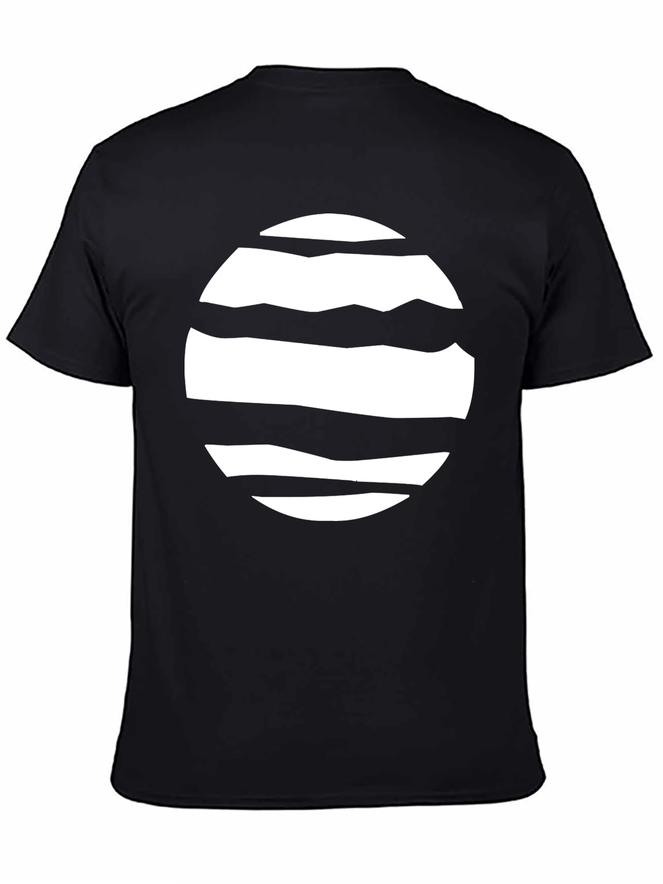 Abstract Sun Graphic Tee - Modern Black T-Shirt