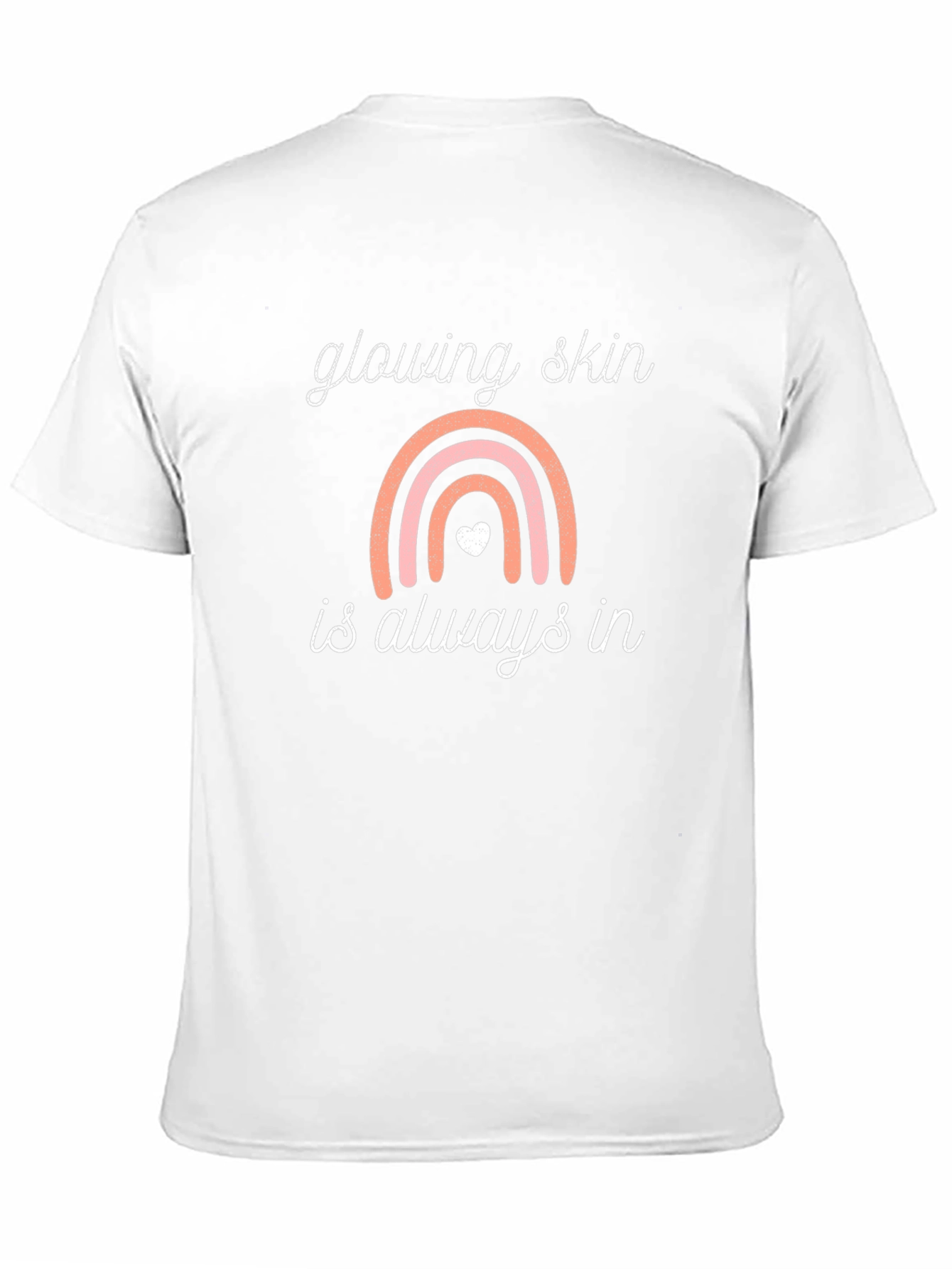 Glowing Skin T-Shirt: Rainbow Design Black Tee