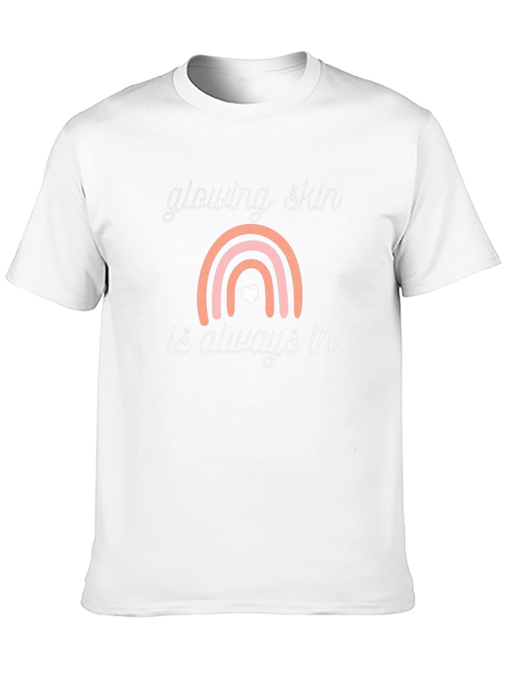 Glowing Skin T-Shirt: Rainbow Design Black Tee