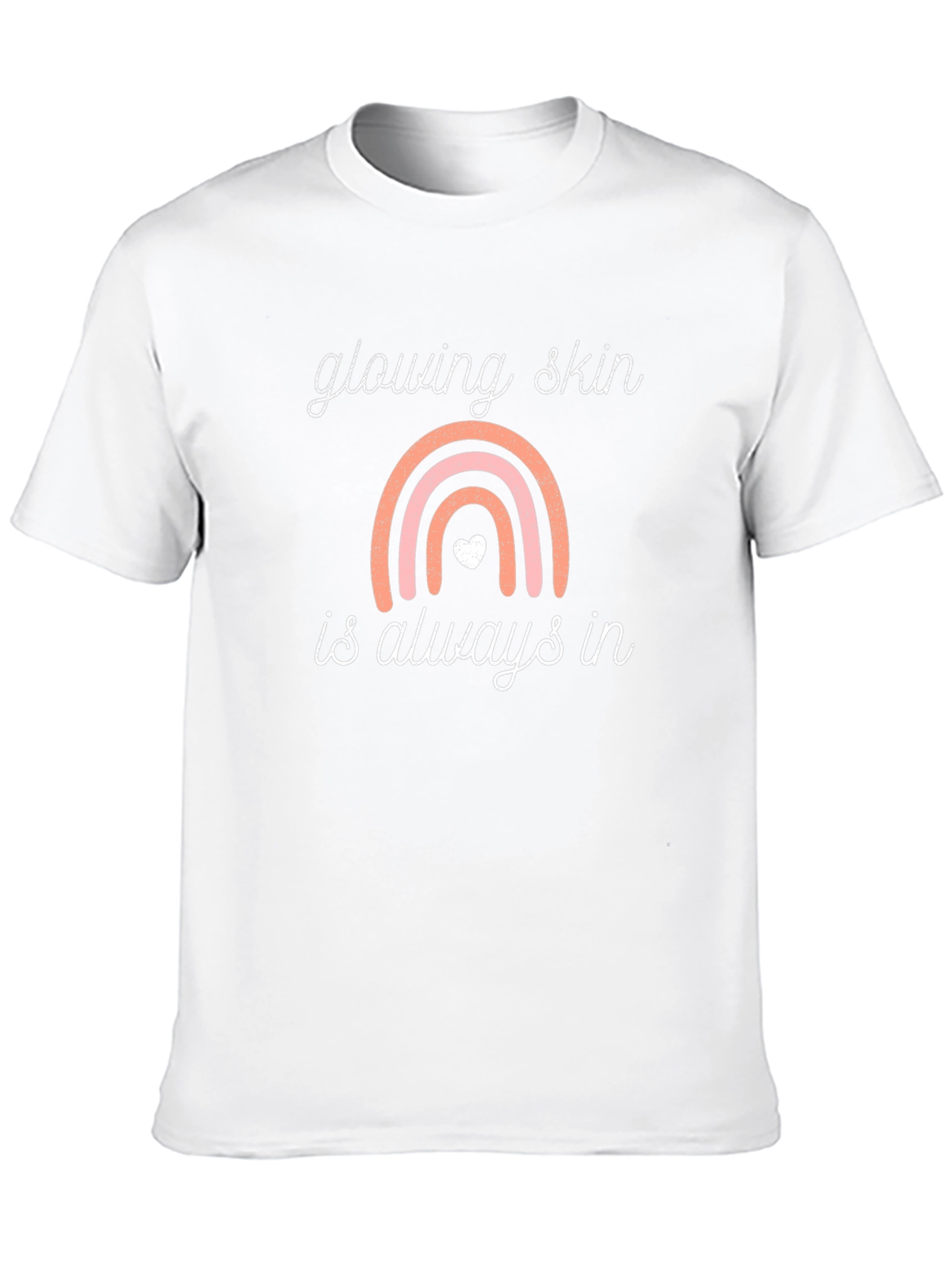 Glowing Skin T-Shirt: Rainbow Design Black Tee