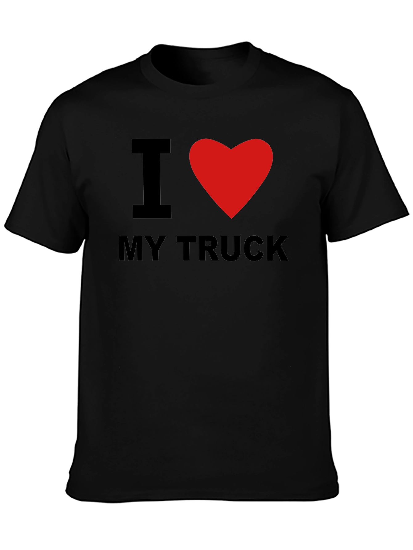 I Love My Truck Graphic Tee - Black Cotton T-Shirt